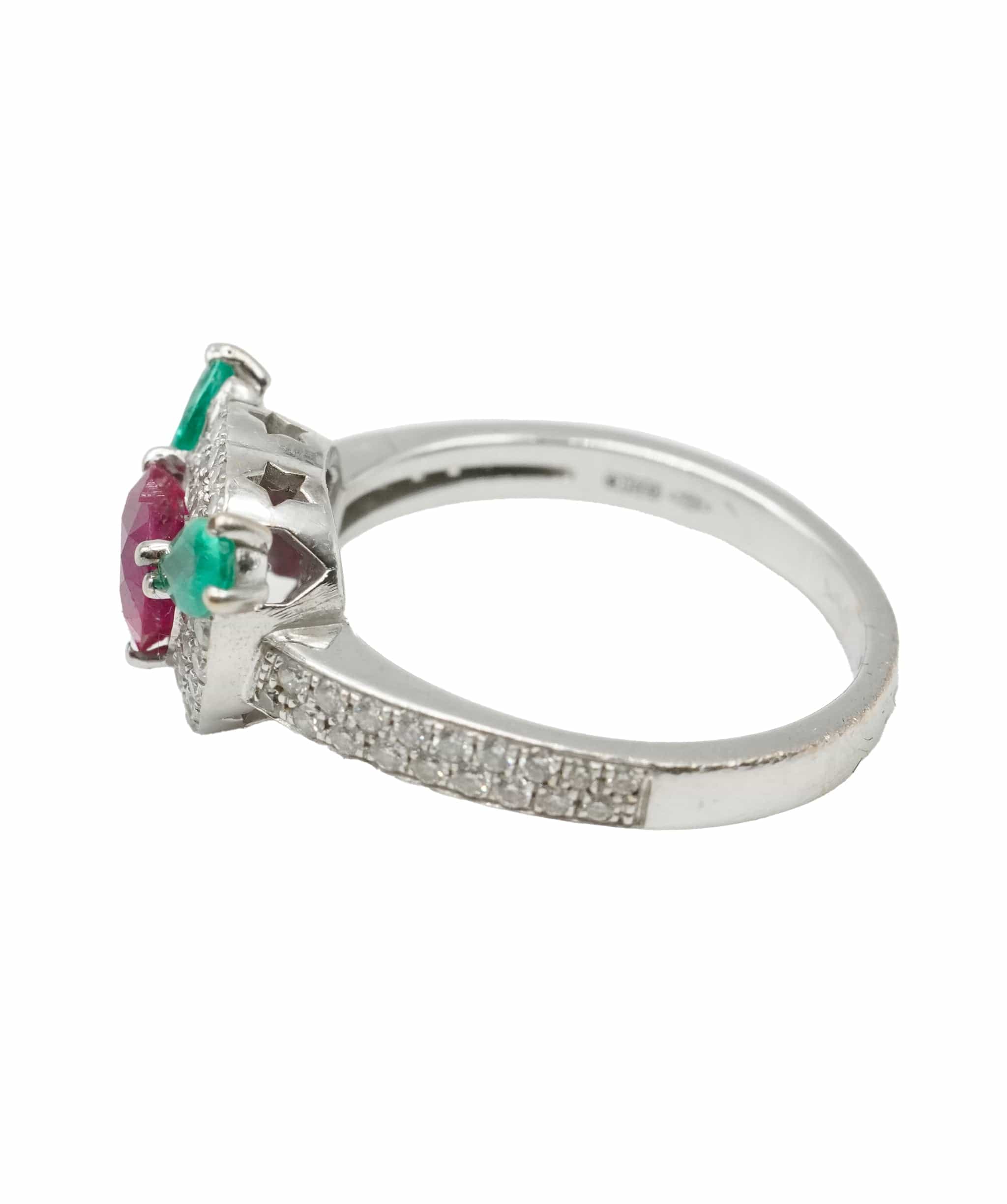 Brand Name Ruby Emerald & Diamond Ring  AGC1665