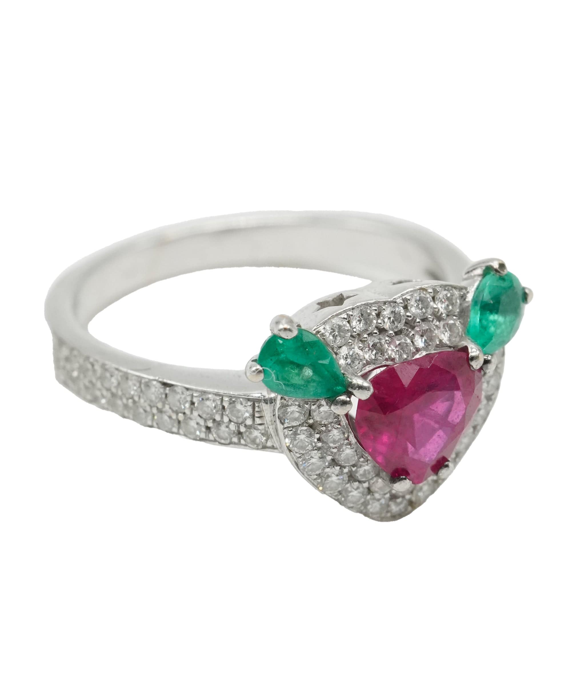 Brand Name Ruby Emerald & Diamond Ring  AGC1665