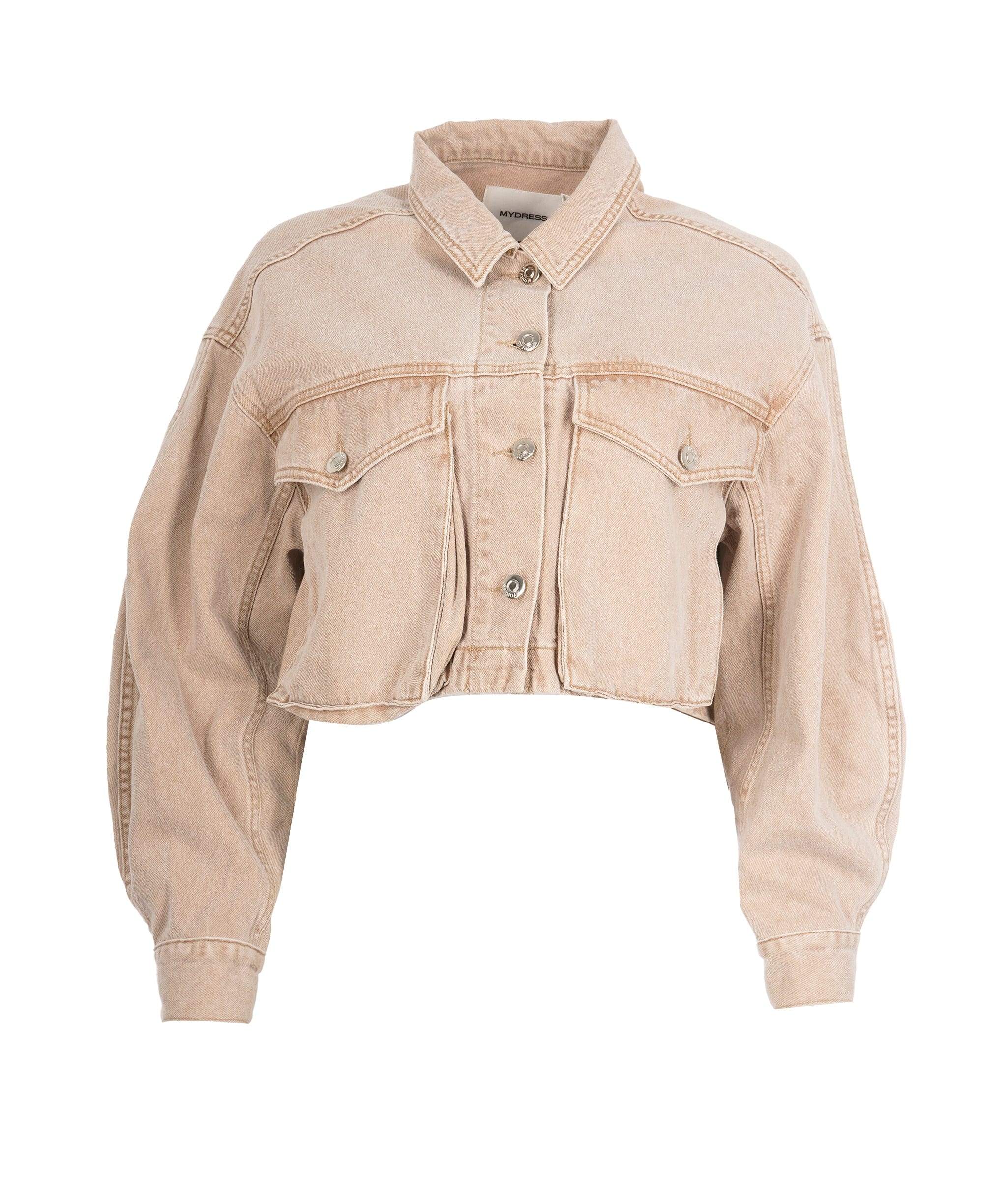 Brand Name Denim Beige Jacket - AJC0676