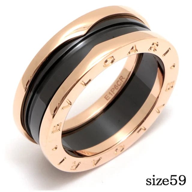 Bulgari BVLGARI B.Zero1 Ring 18K Pink Gold Black Ceramic  #13110 AJCSC1250