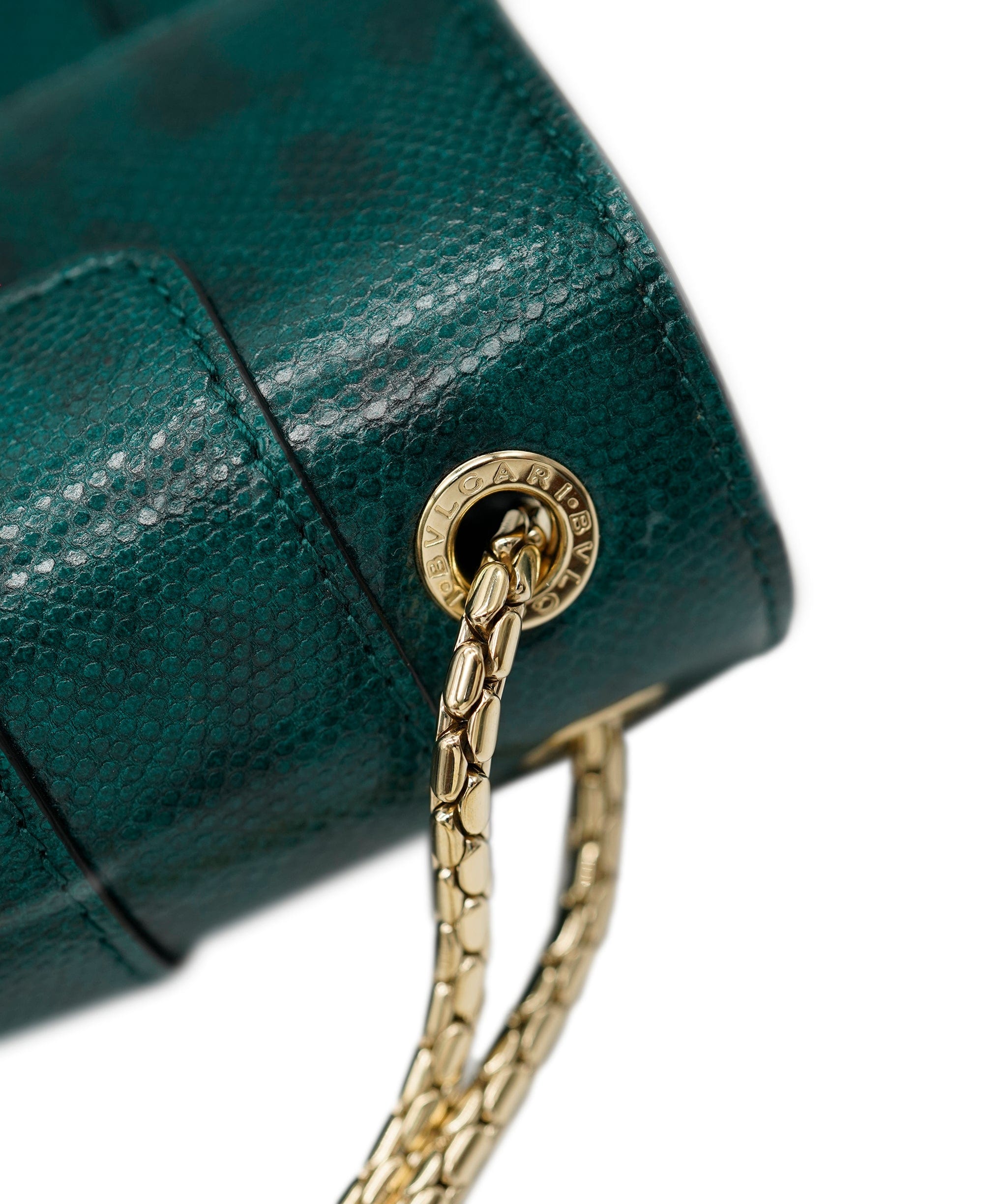 Bulgari Bvlgari Green Karung Serpenti Forever Flap Bag ASC2083