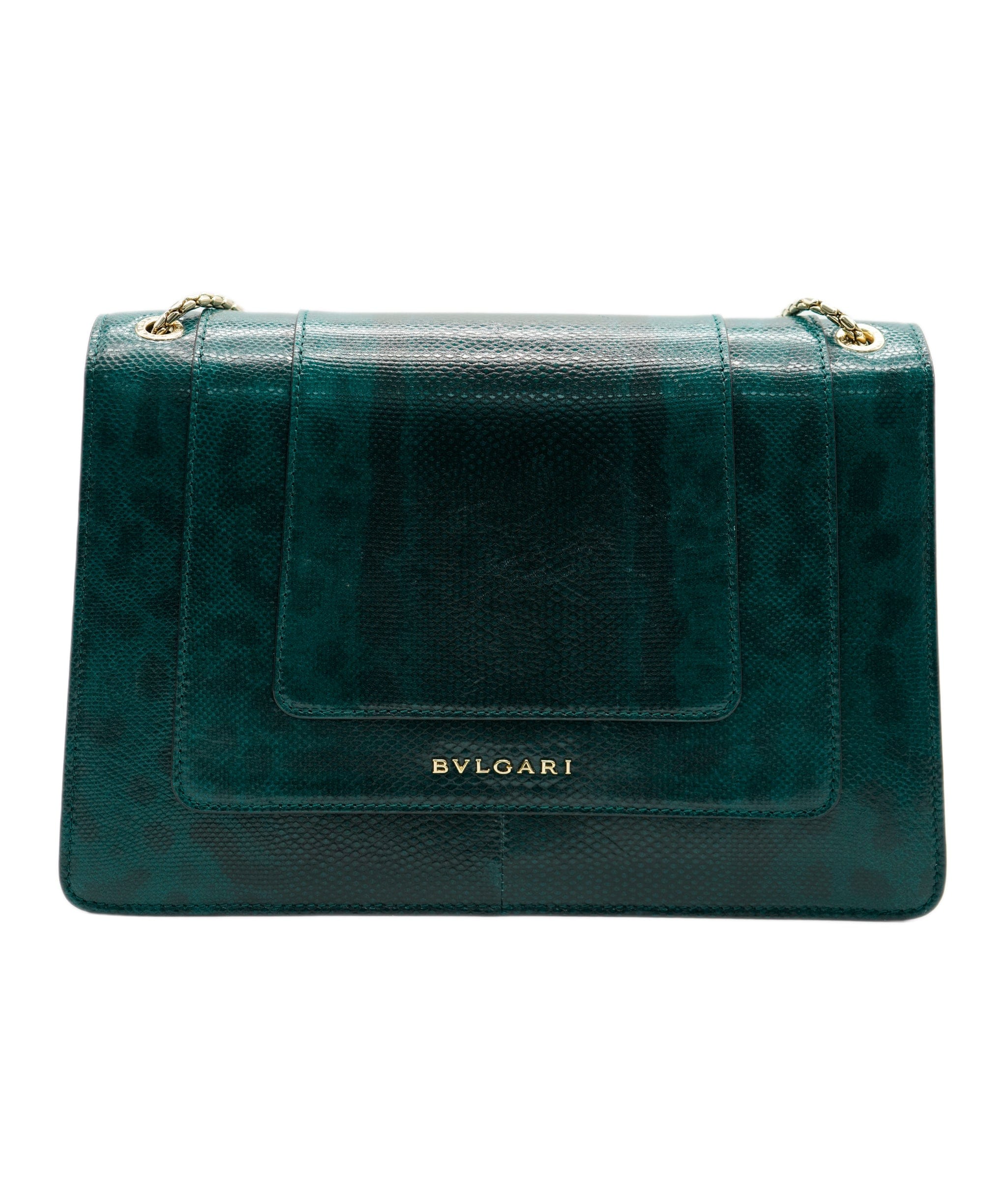 Bulgari Bvlgari Green Karung Serpenti Forever Flap Bag ASC2083