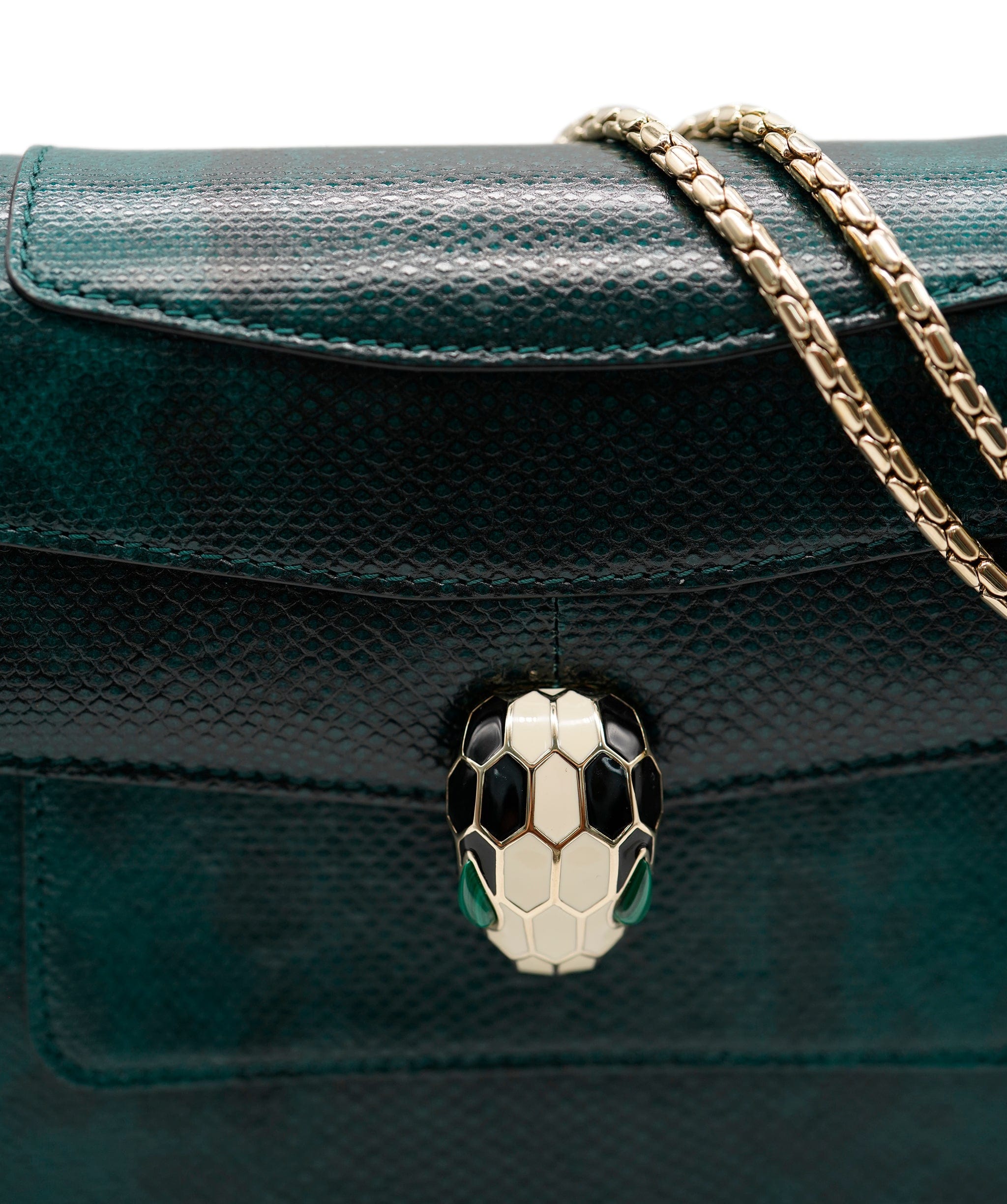 Bulgari Bvlgari Green Karung Serpenti Forever Flap Bag ASC2083