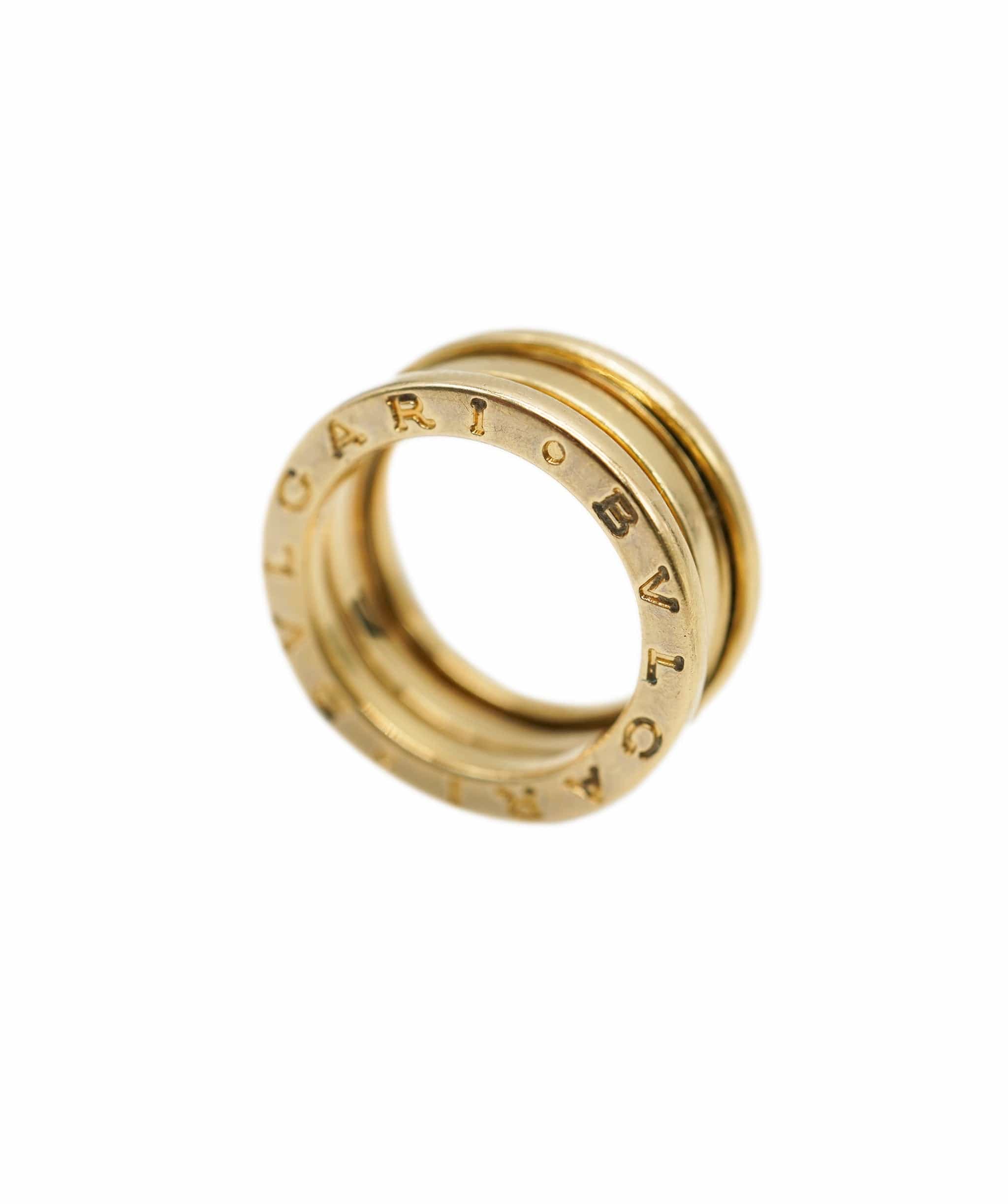 Bulgari Bulgari B.Zero1 yellow gold 3 band ring, size 48 AHL1079