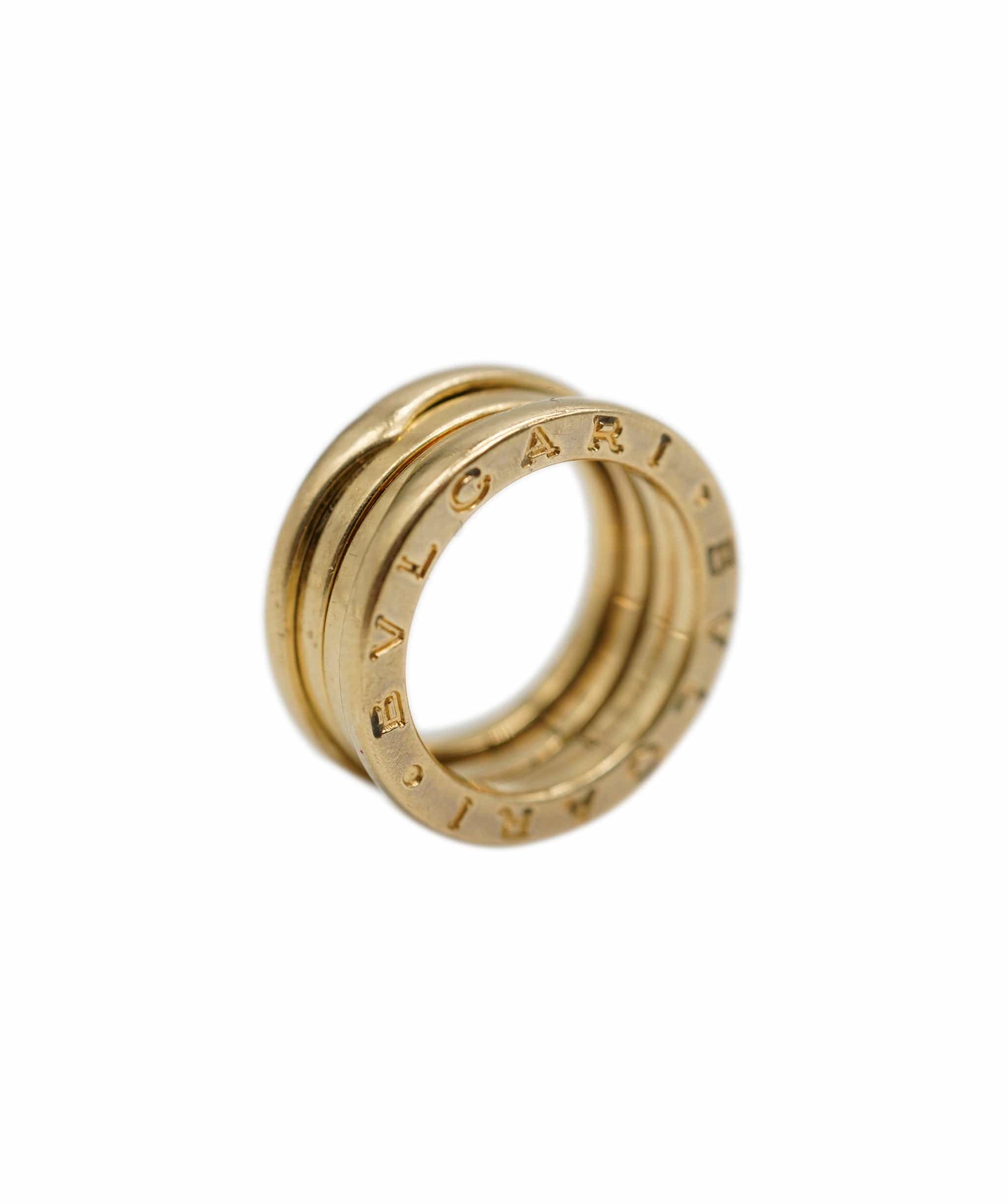 Bulgari Bulgari B.Zero1 yellow gold 3 band ring, size 48 AHL1079