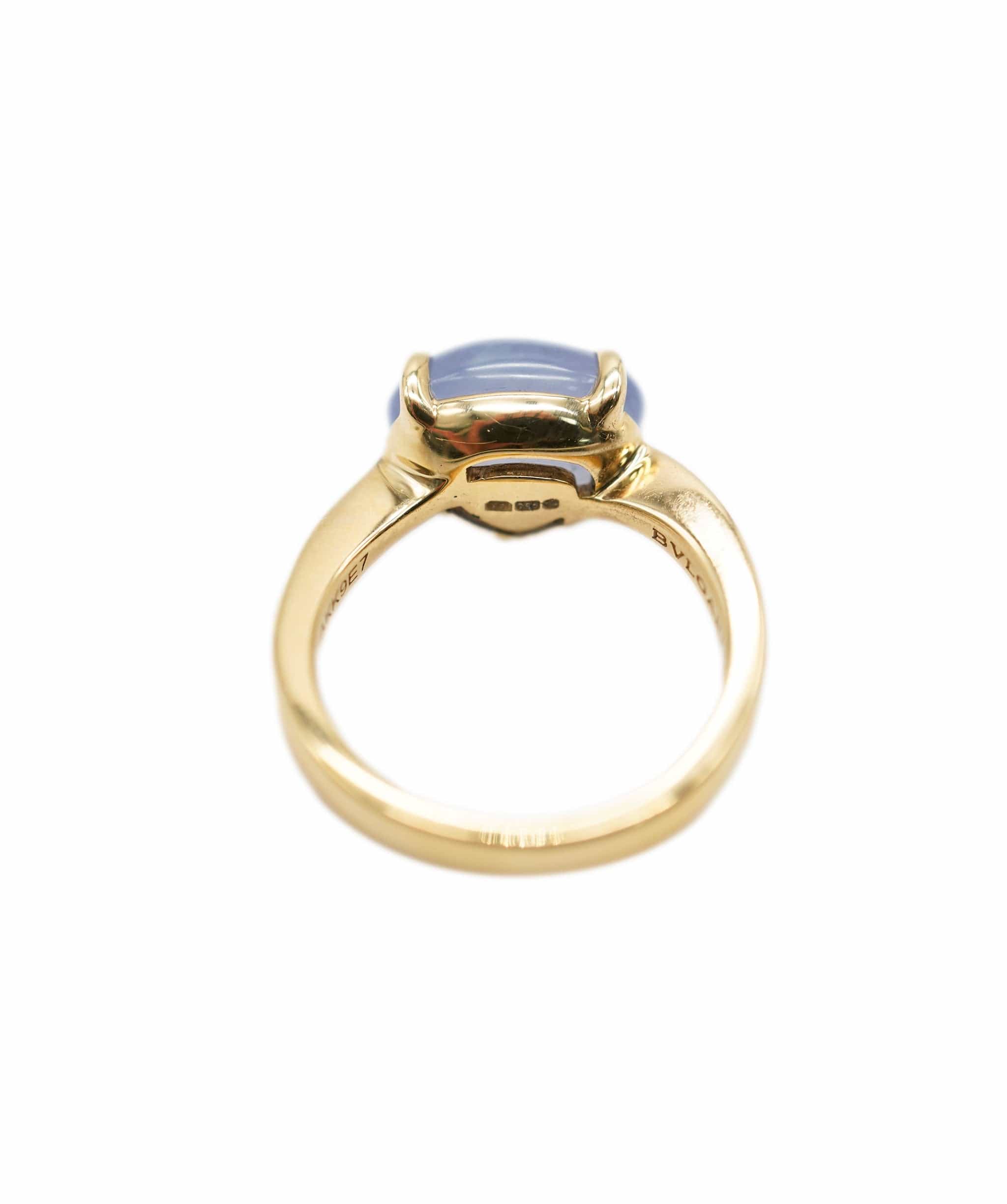 Bulgari Bulgari Blue Chalcedony & Yellow Gold Ring ASL10284