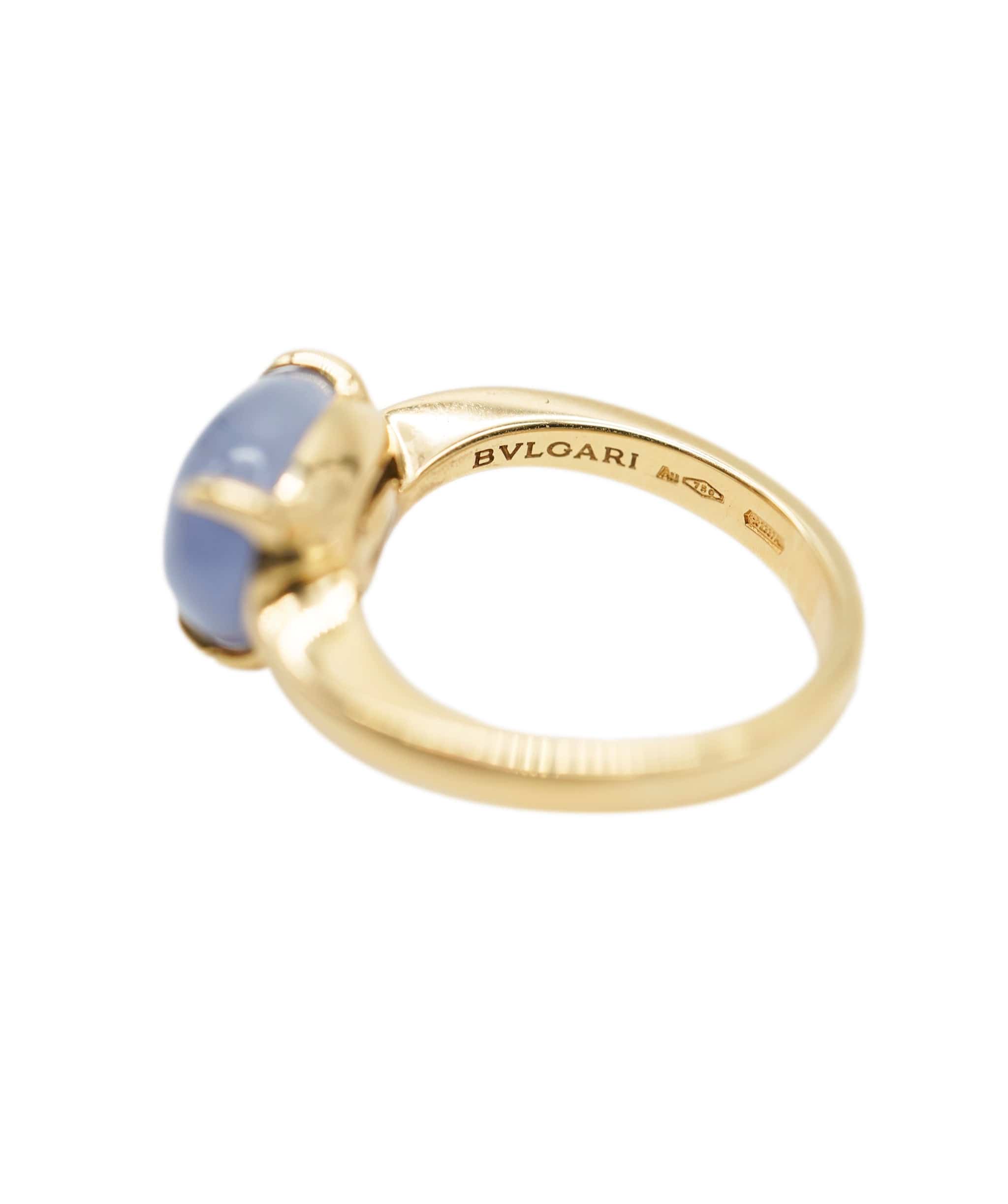 Bulgari Bulgari Blue Chalcedony & Yellow Gold Ring ASL10284