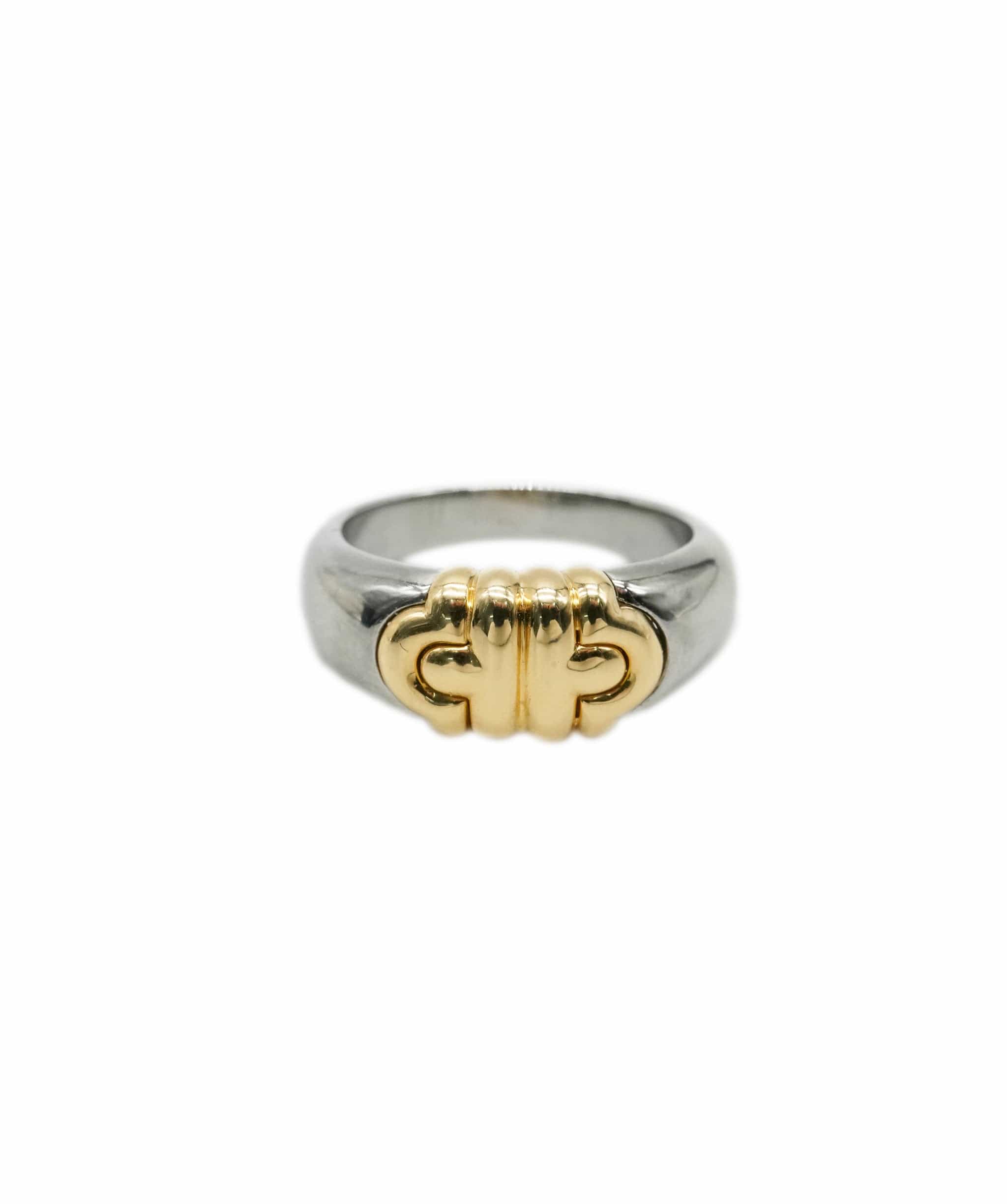 Bulgari Bulgari Parantesi Stainless and Yellow Gold Ring ASL10333