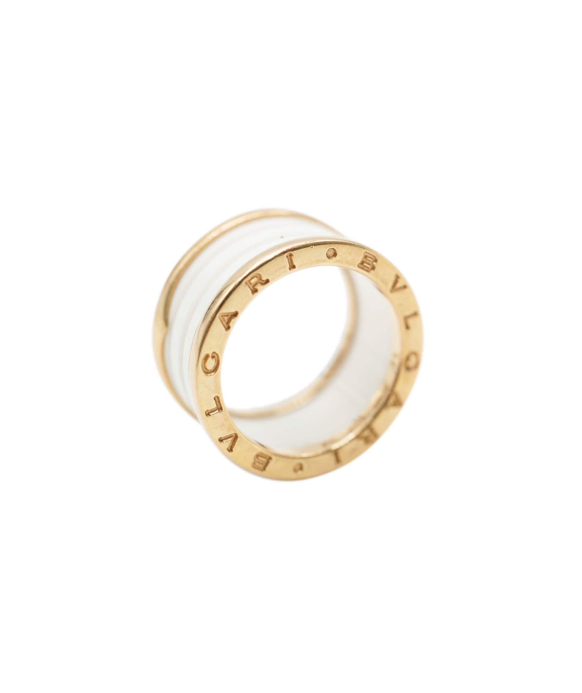 Bulgari Bulgari Rose Gold White Ceramic B Zero Three Band Ring ULL1005