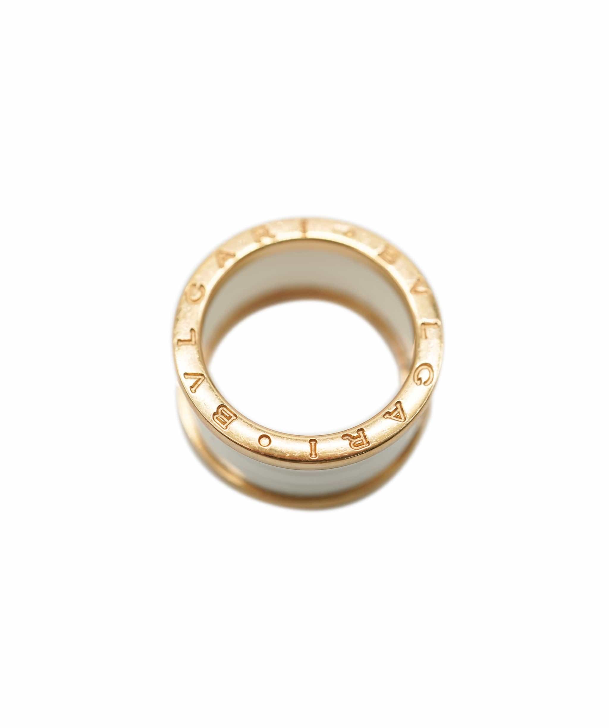 Bulgari Bulgari Rose Gold White Ceramic B Zero Three Band Ring ULL1005