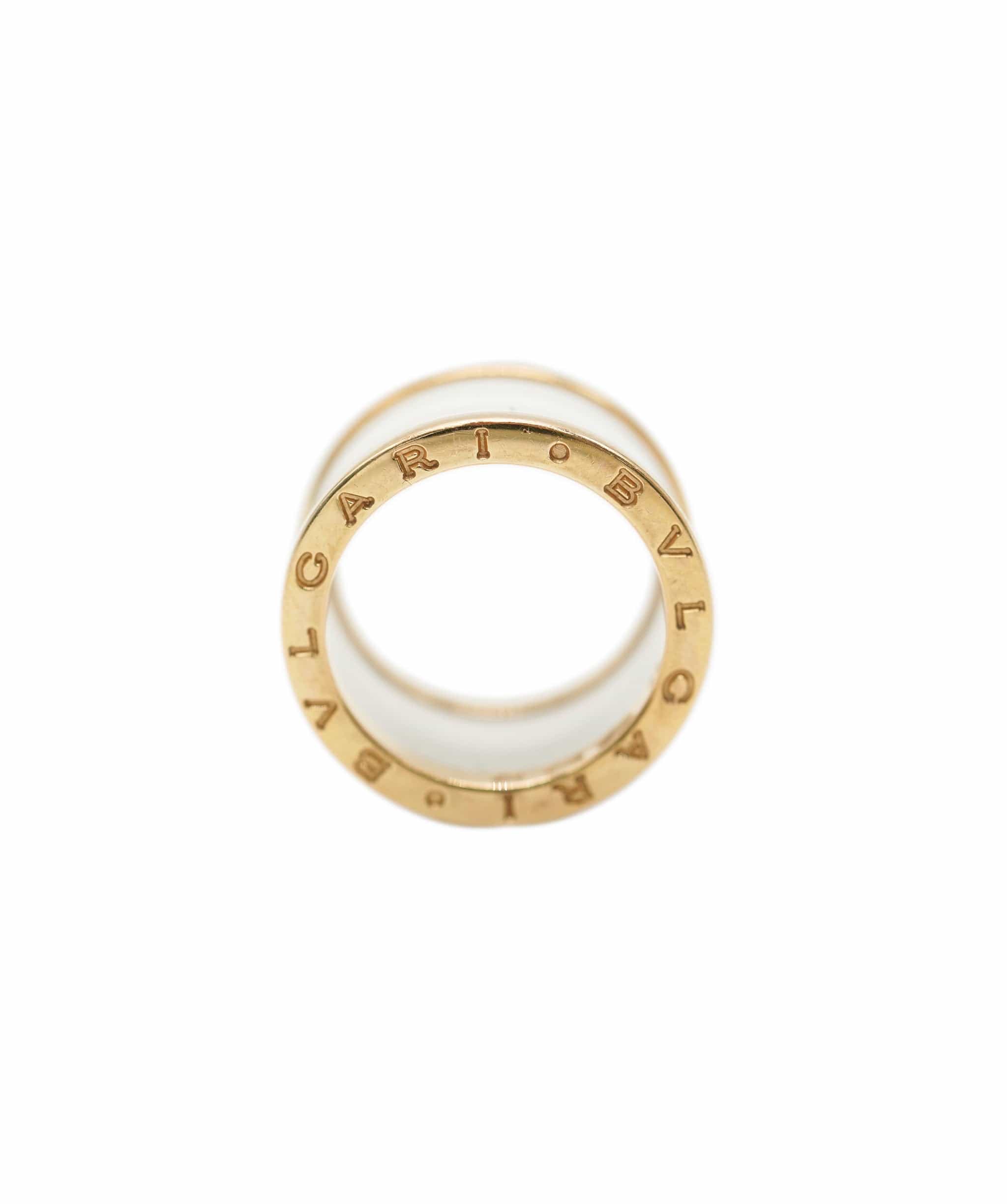 Bulgari Bulgari Rose Gold White Ceramic B Zero Three Band Ring ULL1005