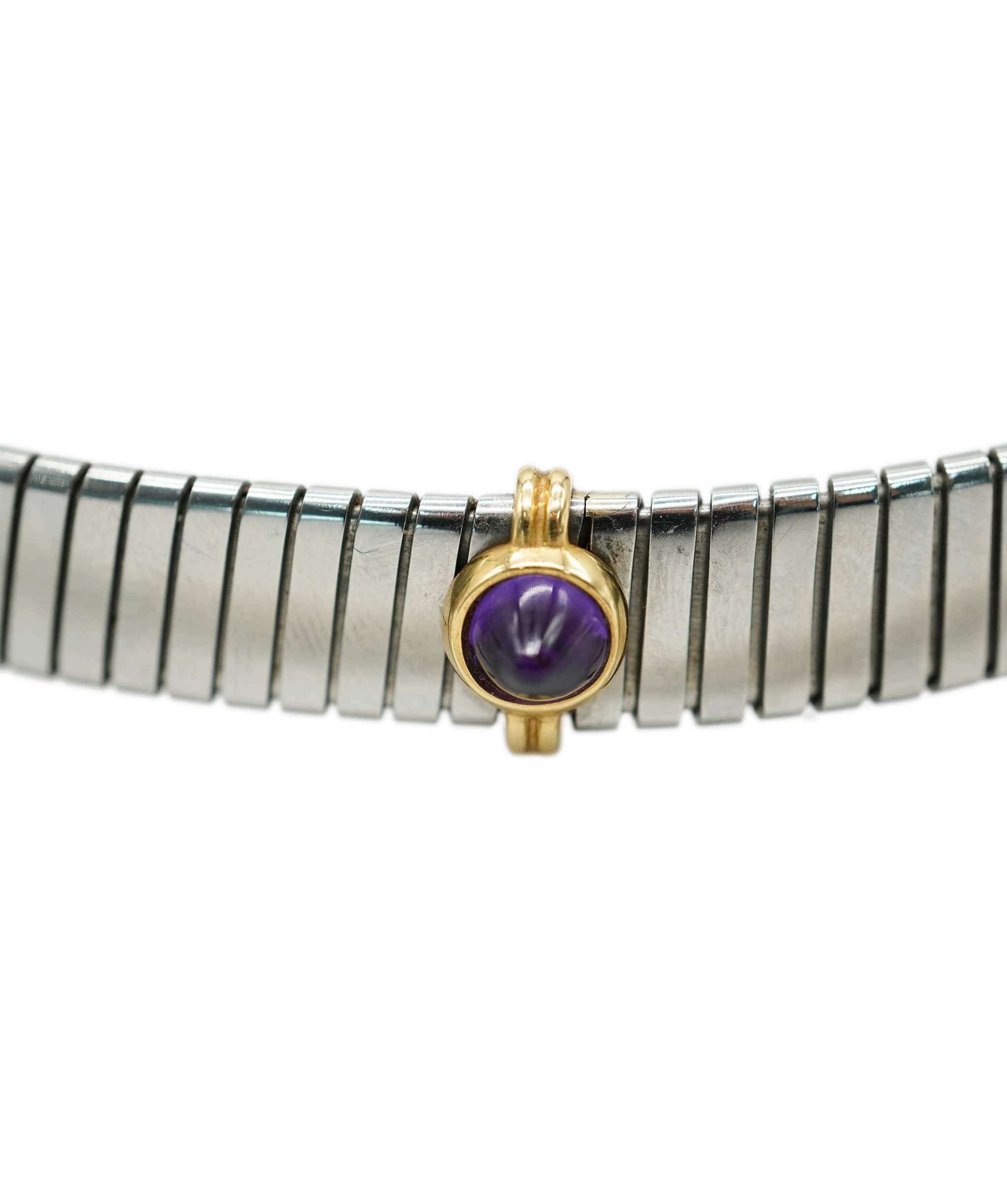 Bulgari Bulgari Stainless steel Yellow gold gem-set choker AHC1990