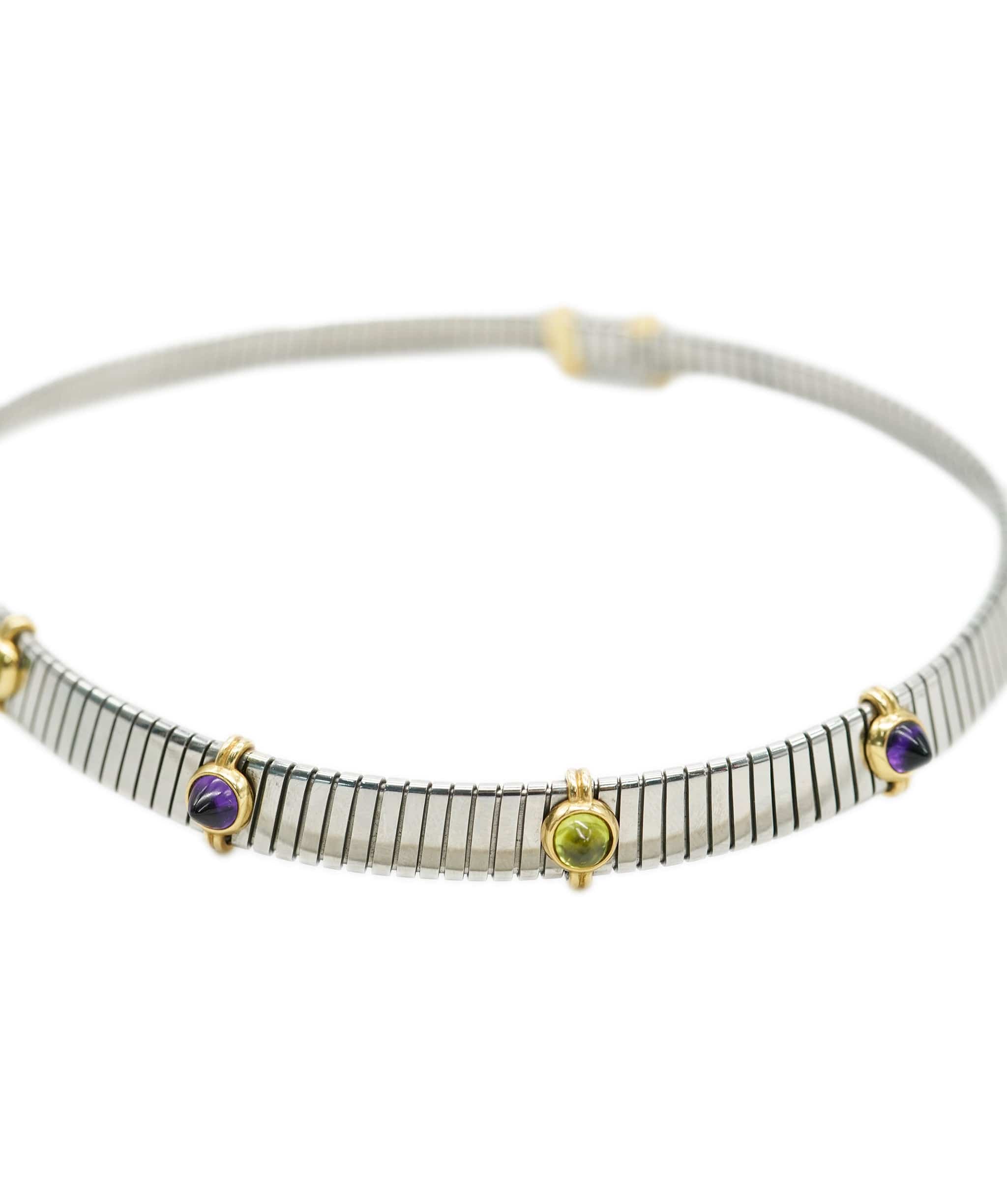 Bulgari Bulgari Stainless steel Yellow gold gem-set choker AHC1990