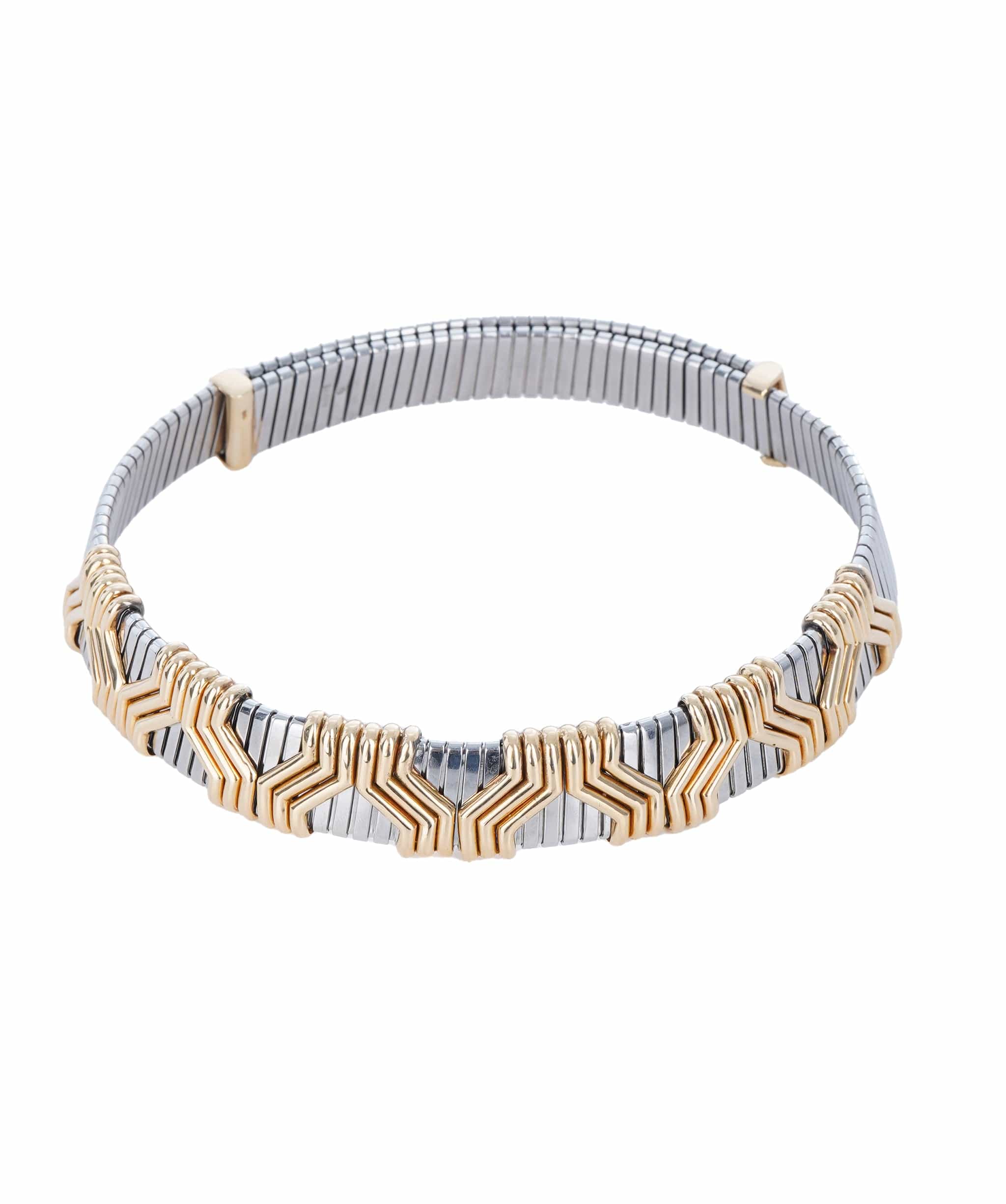 Bulgari Bulgari Steel and Gold Choker Necklace ASC4990