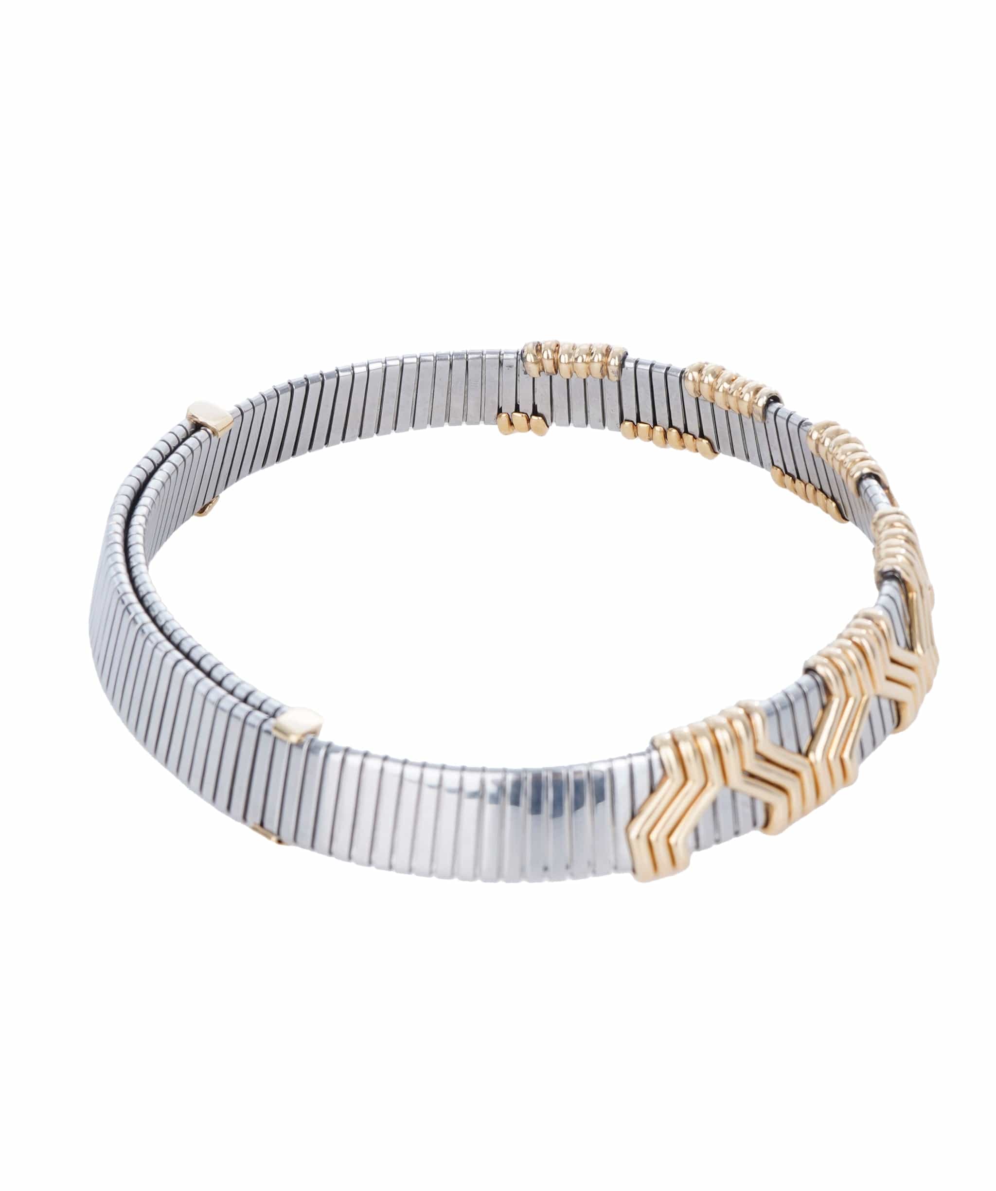 Bulgari Bulgari Steel and Gold Choker Necklace ASC4990