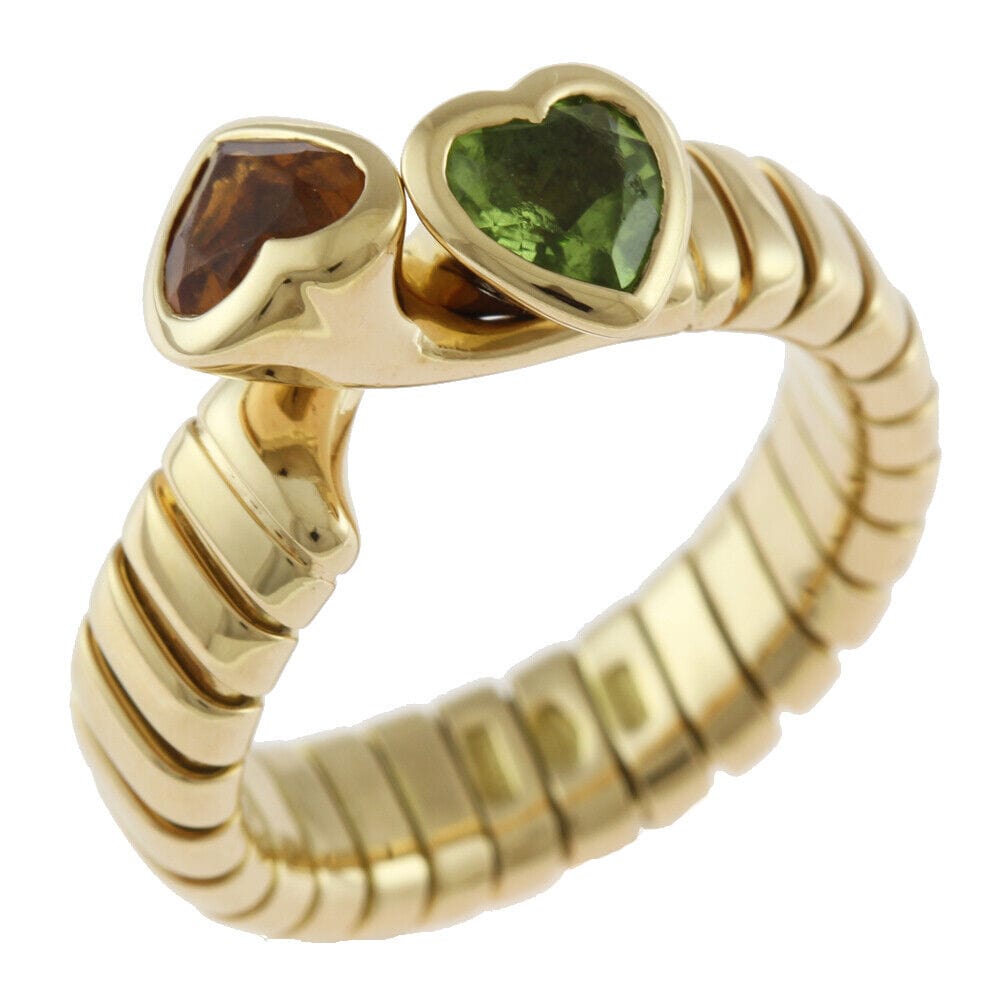 Bulgari Bulgari Vintage Peridot & Citrine Tubogas yellow gold ring ASL10331