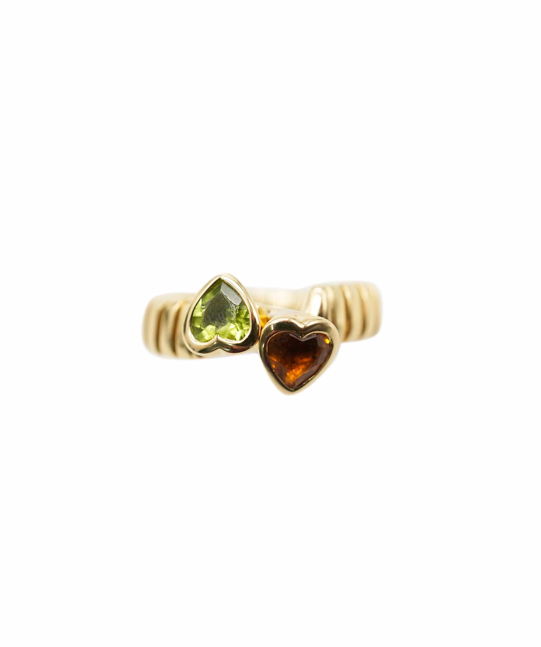 Bulgari Bulgari Vintage Peridot & Citrine Tubogas yellow gold ring ASL10331