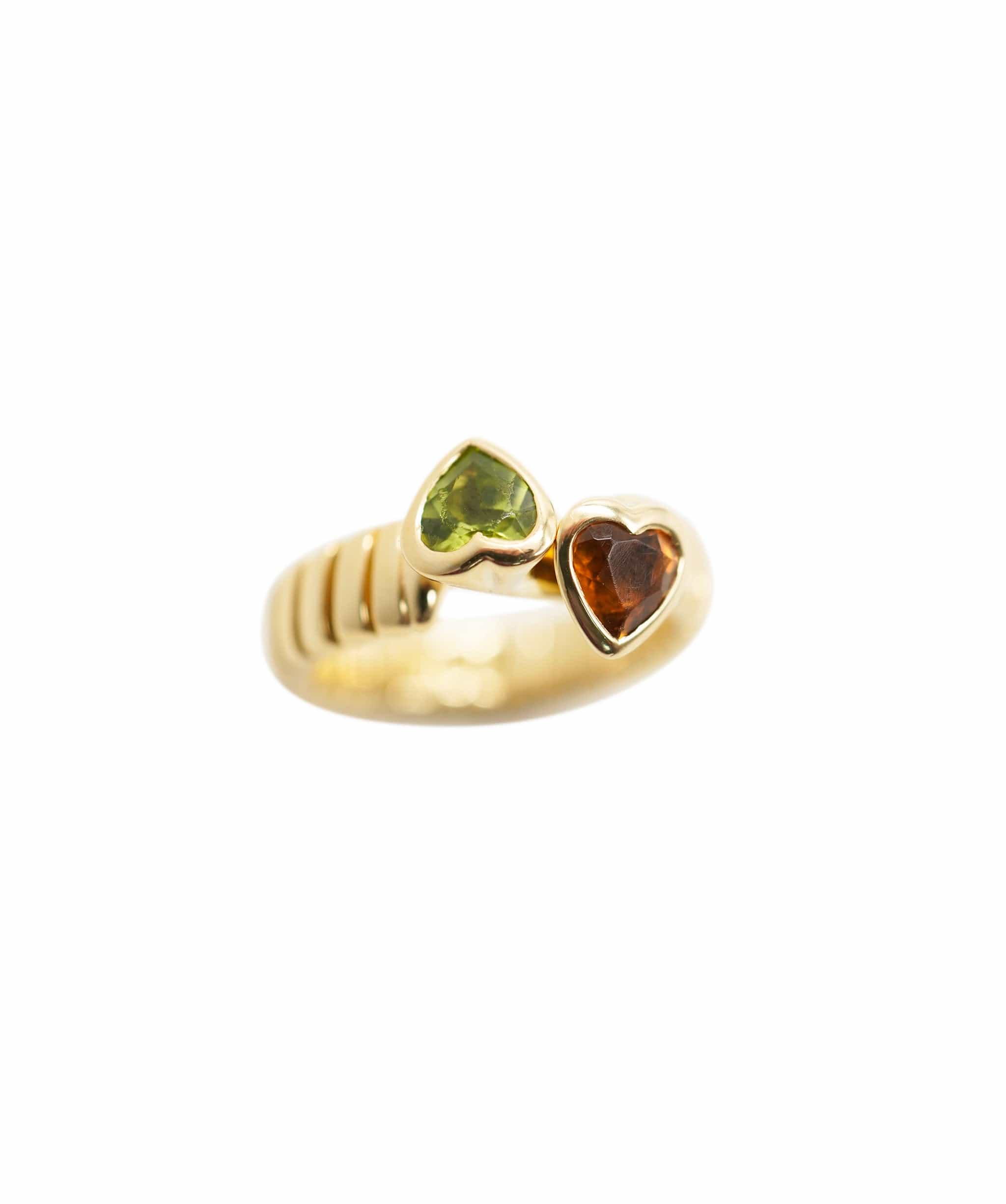 Bulgari Bulgari Vintage Peridot & Citrine Tubogas yellow gold ring ASL10331