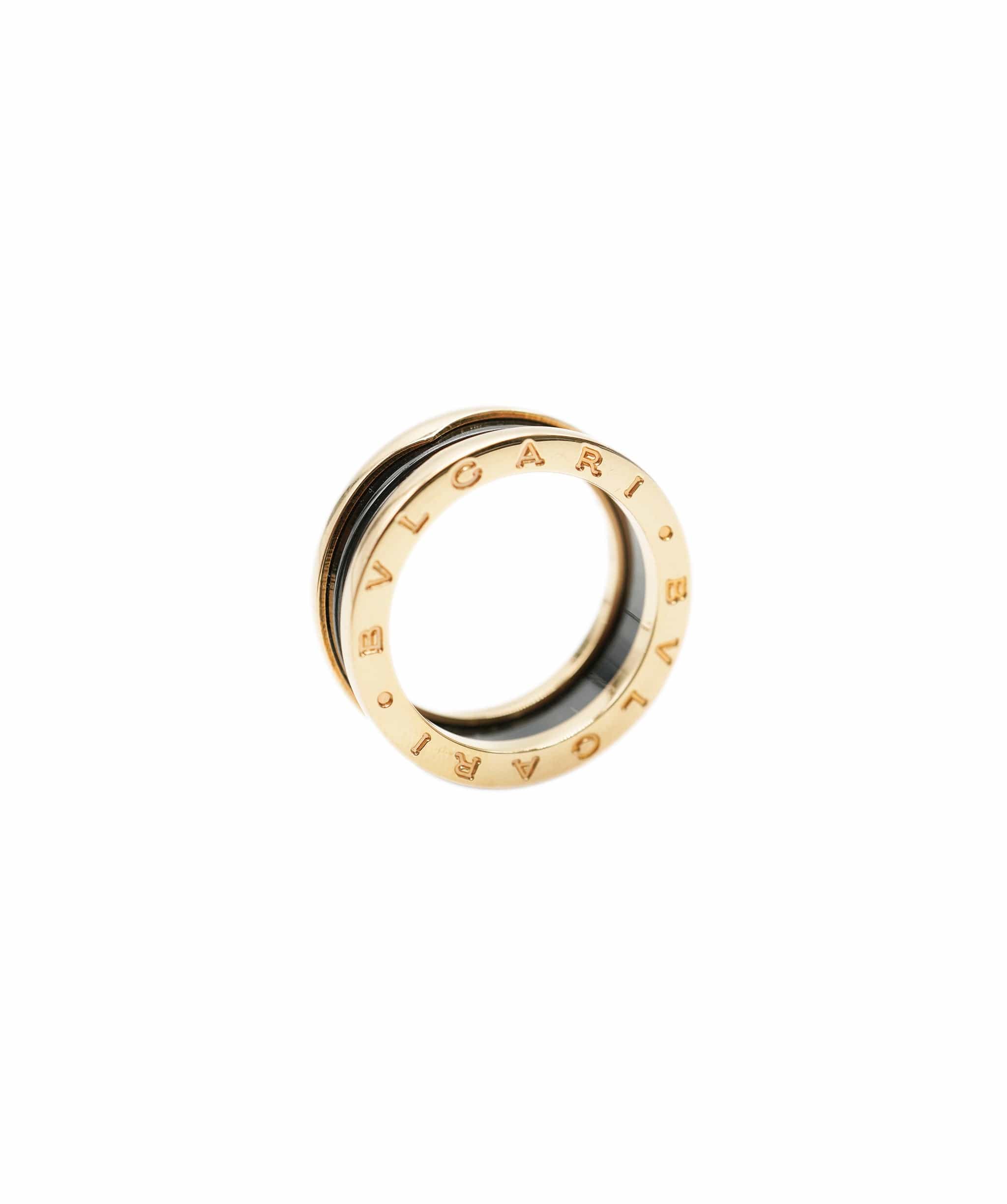 Bulgari Bulgari B.Zero1 Ring with Black Ceramic in Rose Gold Size 59