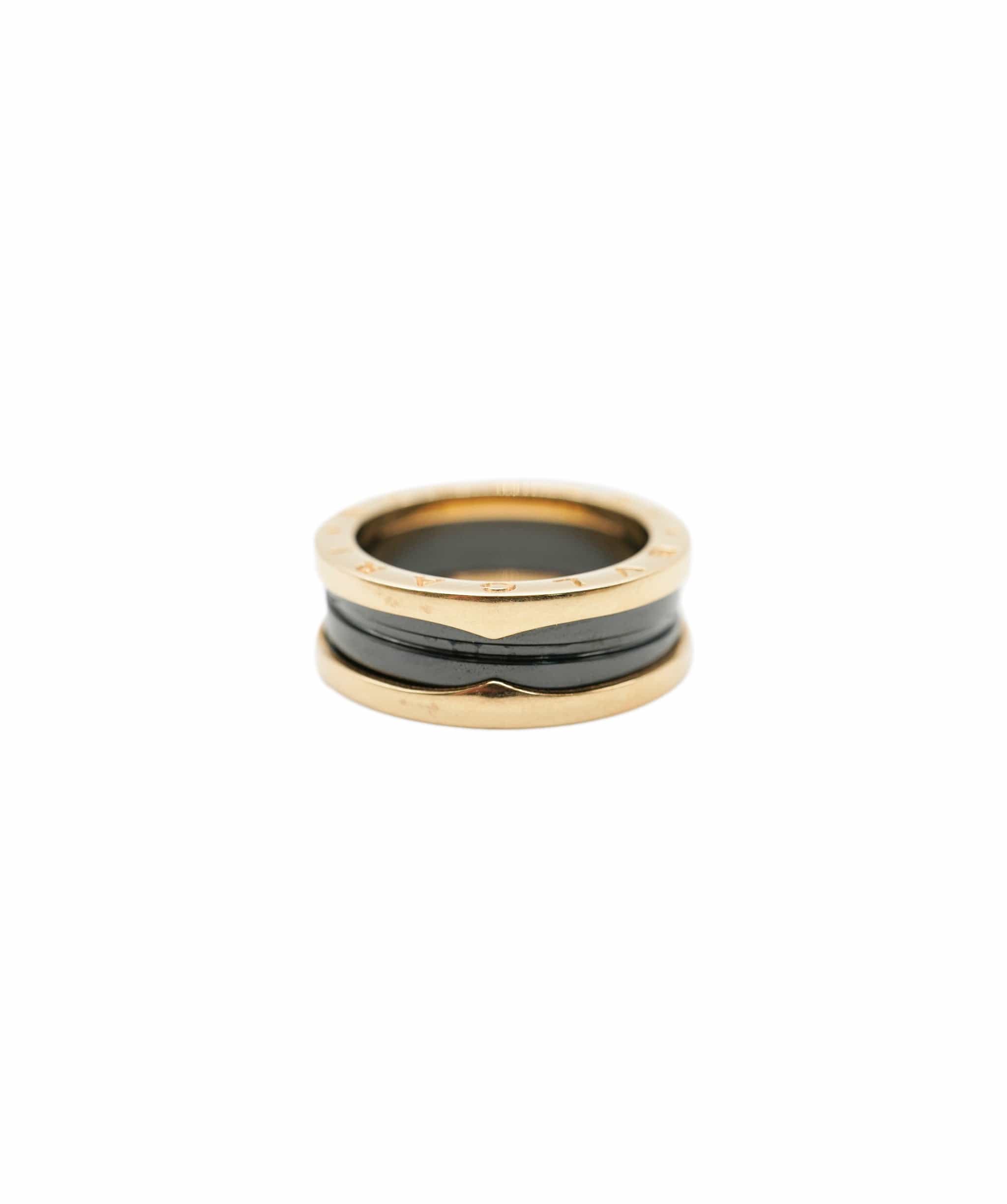 Bulgari Bulgari B.Zero1 Ring with Black Ceramic in Rose Gold Size 59