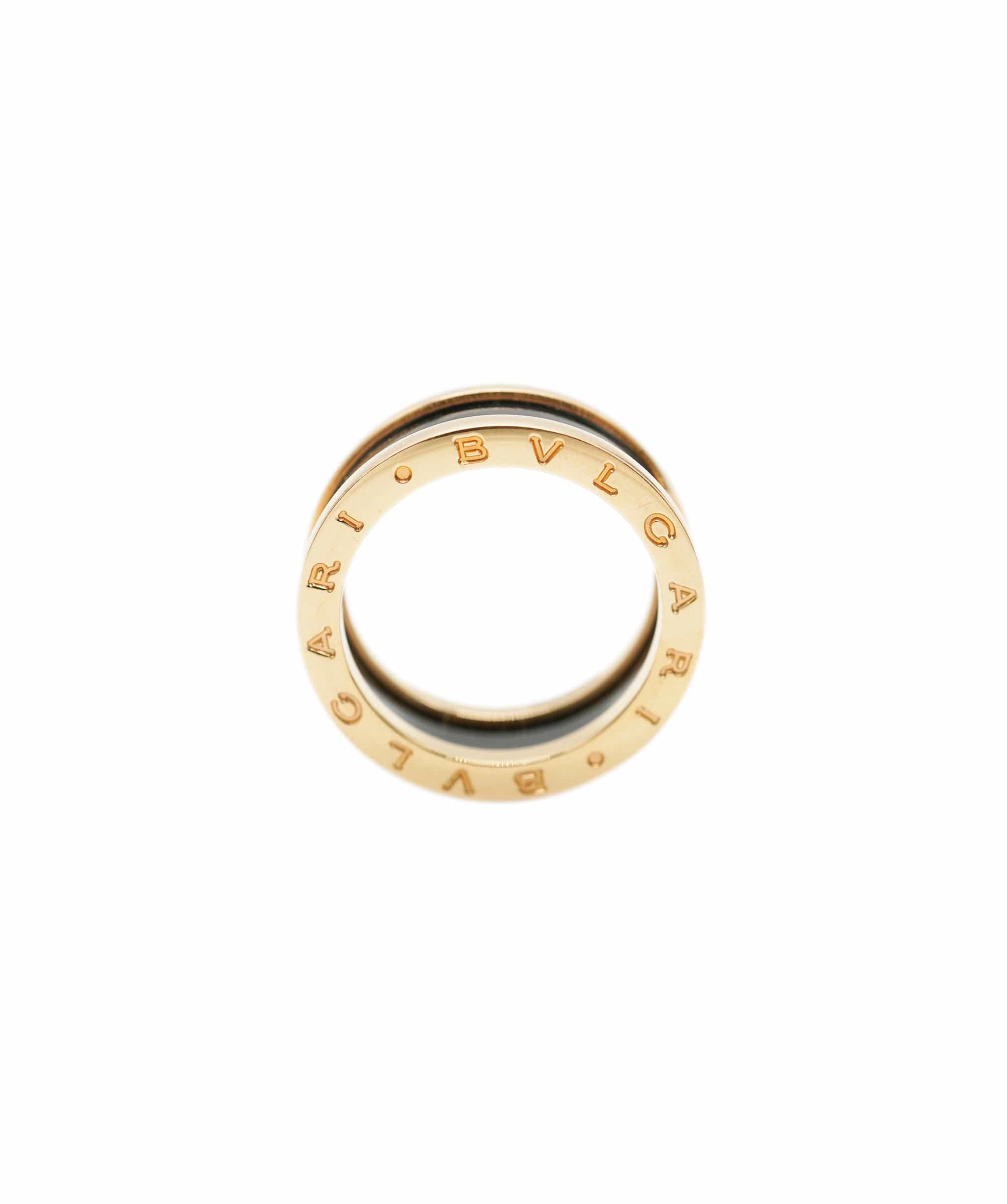 Bulgari Bulgari B.Zero1 Ring with Black Ceramic in Rose Gold Size 59