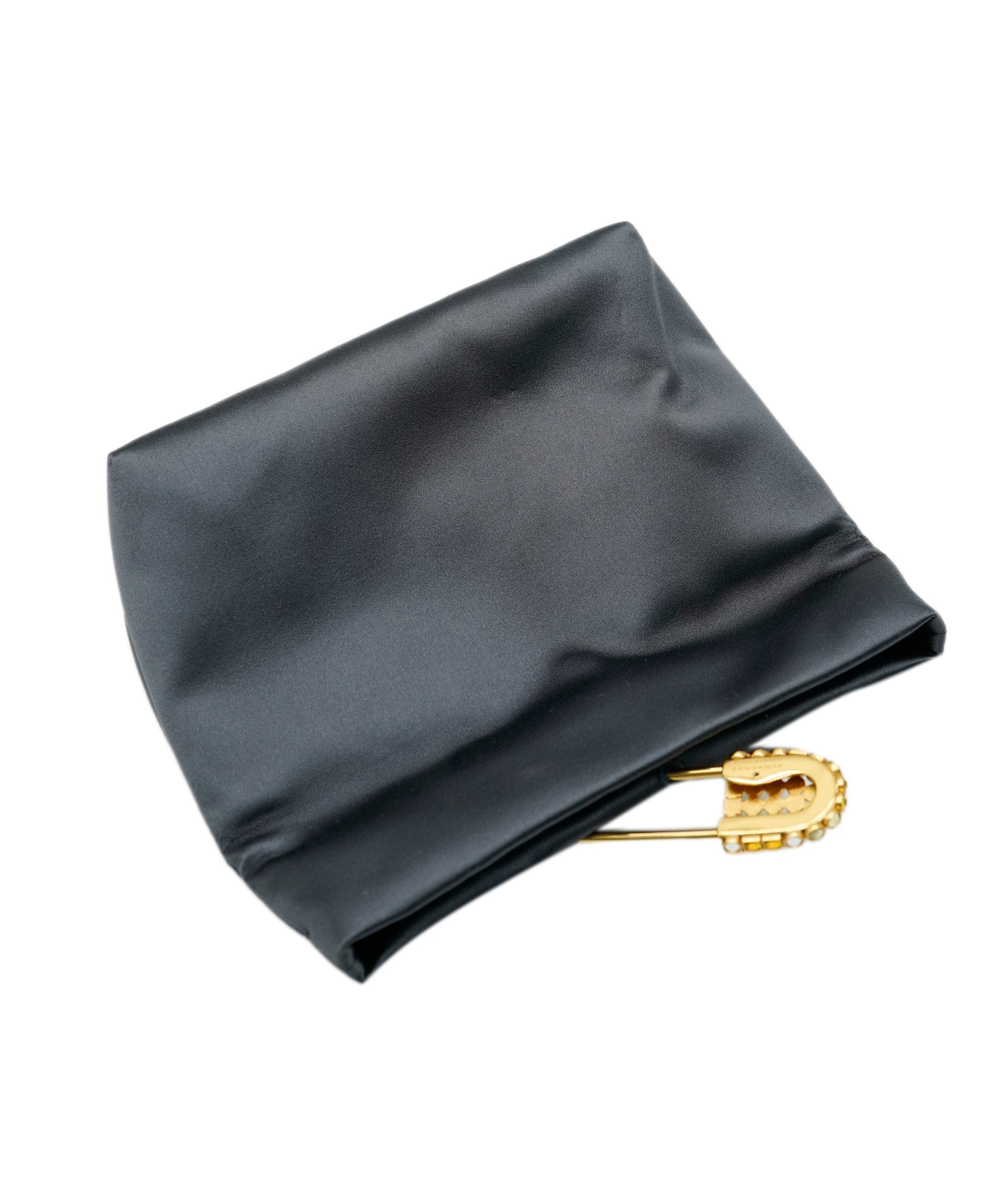 Burberry Burberry Grey Satin Diamonte Pin Clutch ALC0983