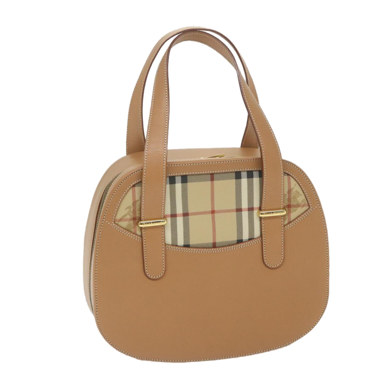 Burberry Burberrys Hand Bag Leather Beige Auth 59466 AJCSC1003