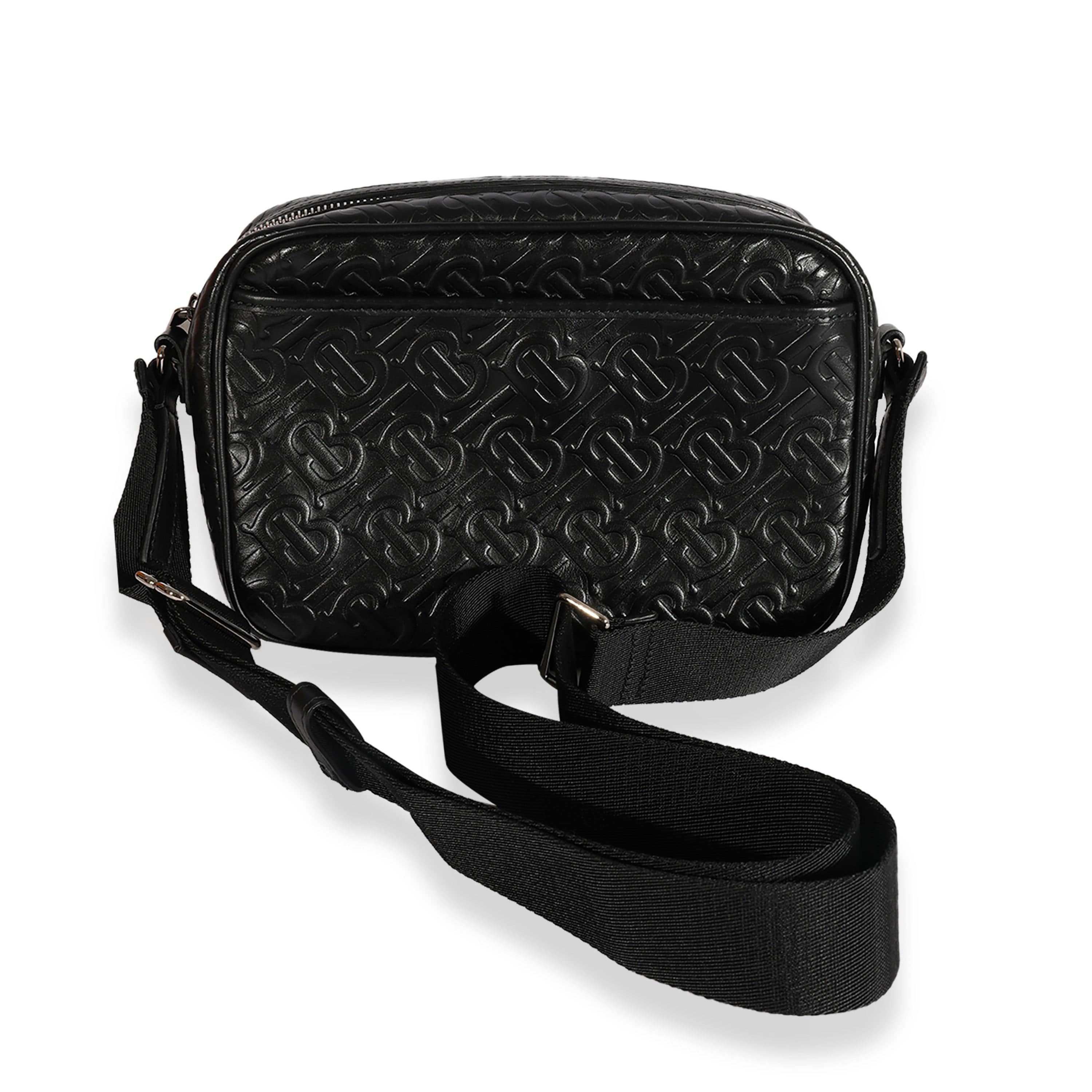 Burberry Burberry Black TB Embossed Leather Paddy Crossbody Bag