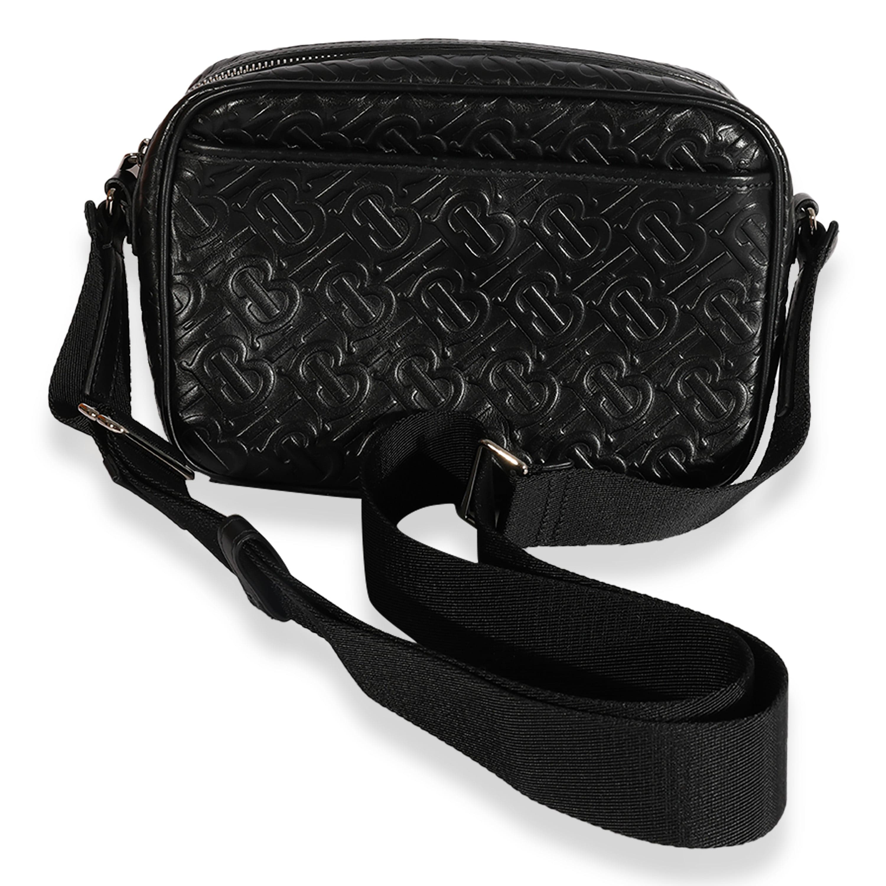 Burberry Burberry Black TB Embossed Leather Paddy Crossbody Bag