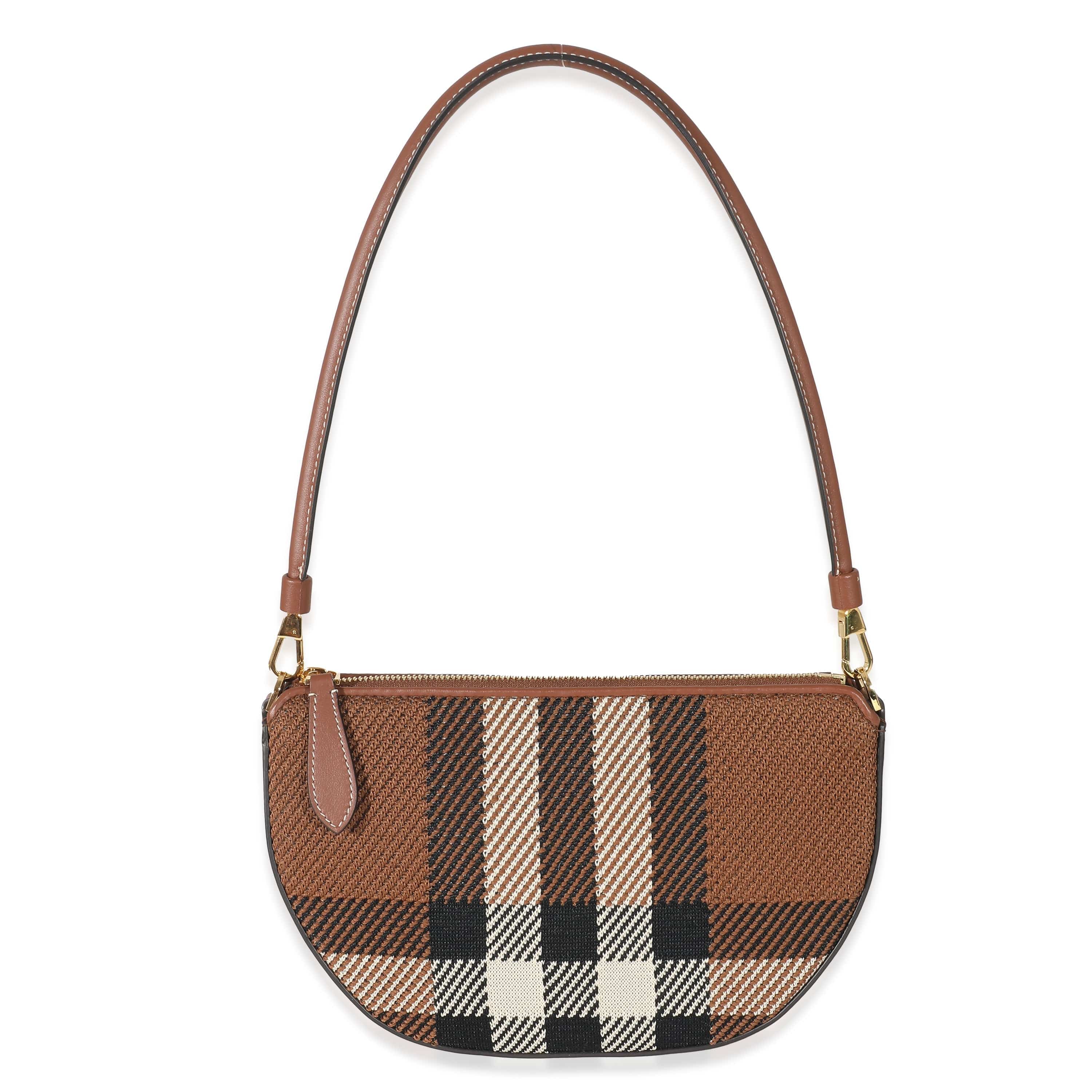 Burberry Burberry Brown Knitted Check Olympia Pouch Bag