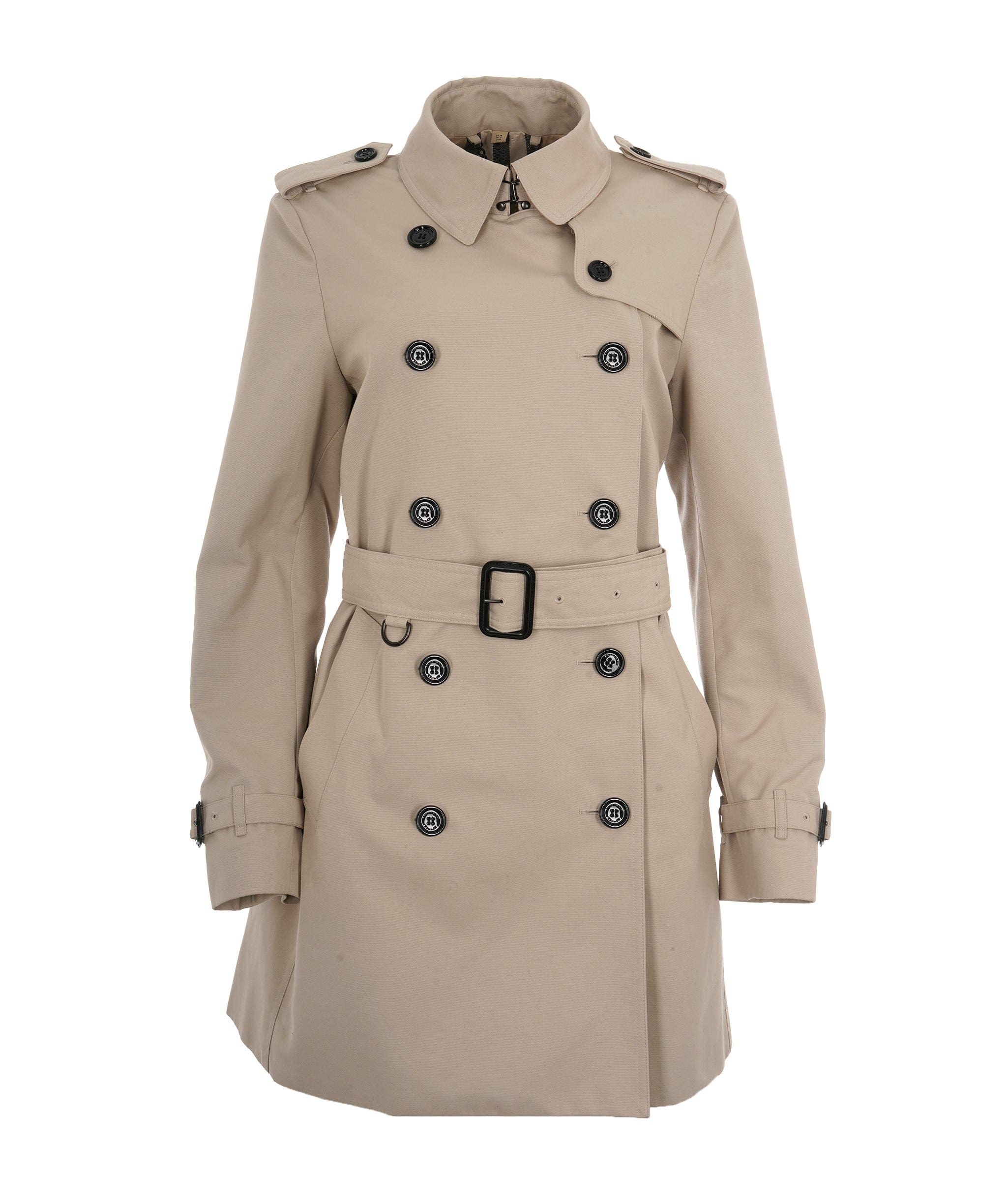 Burberry Burberry Cream Double Breasted Short Trench Coat  ALC1191