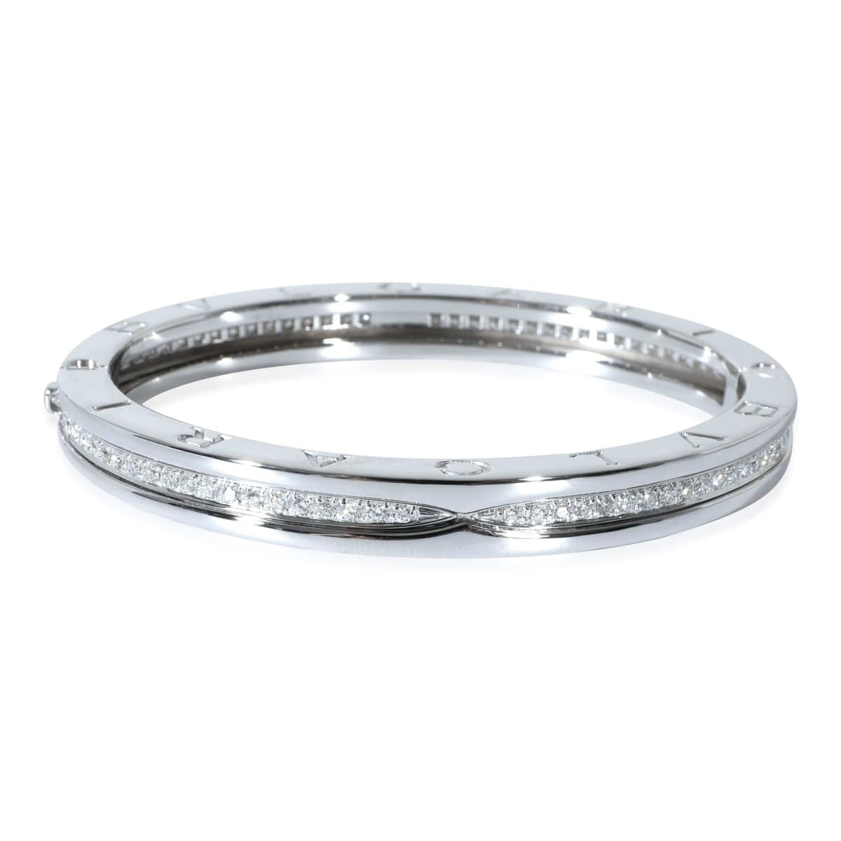 130965, BVLGARI B.zero 1 Bracelet in 18K White Gold 1.23 CTW