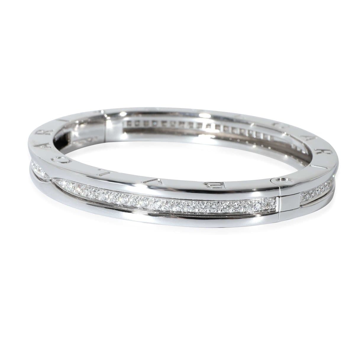 130965, BVLGARI B.zero 1 Bracelet in 18K White Gold 1.23 CTW