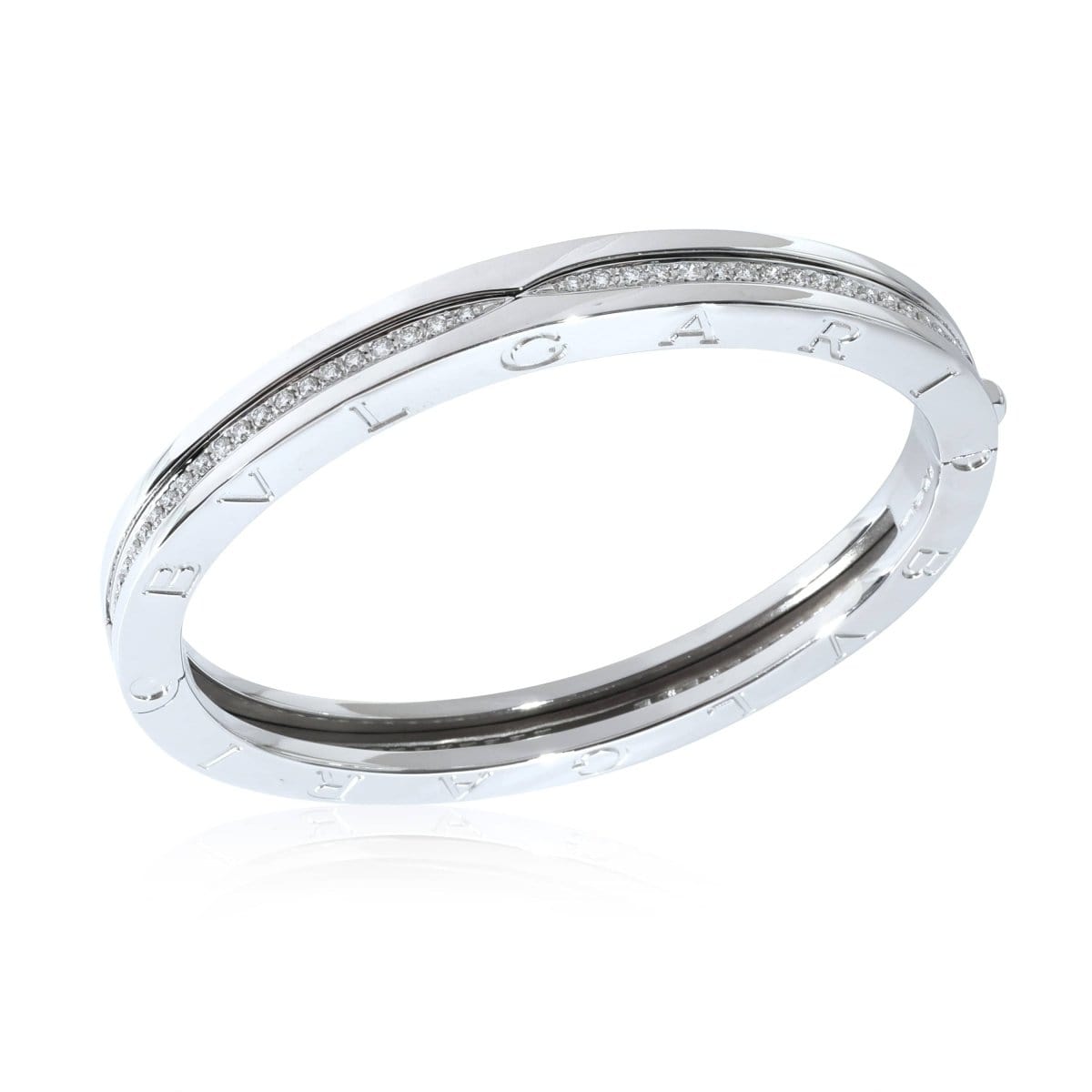 130965, BVLGARI B.zero 1 Bracelet in 18K White Gold 1.23 CTW