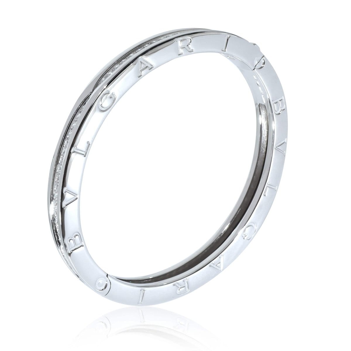 130965, BVLGARI B.zero 1 Bracelet in 18K White Gold 1.23 CTW