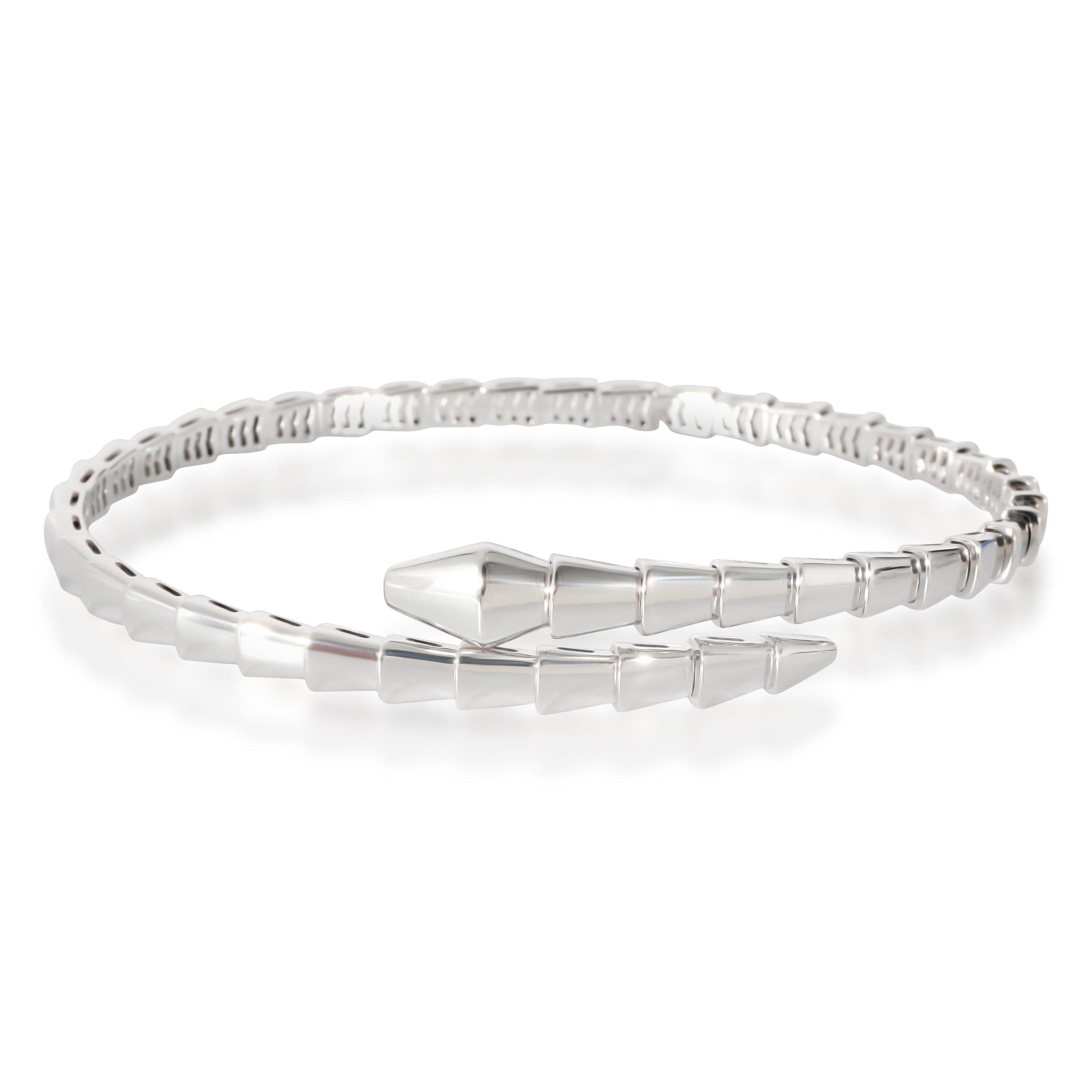 BVLGARI BVLGARI Serpenti Viper Bracelet in 18k White Gold, Size XL