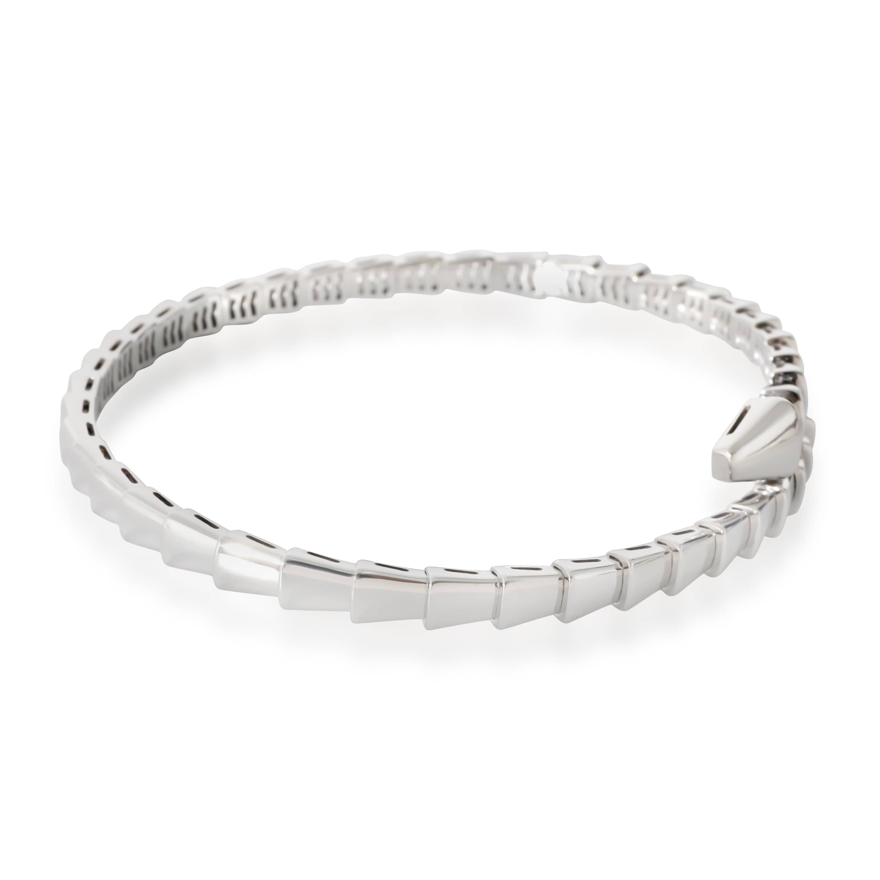 BVLGARI BVLGARI Serpenti Viper Bracelet in 18k White Gold, Size XL