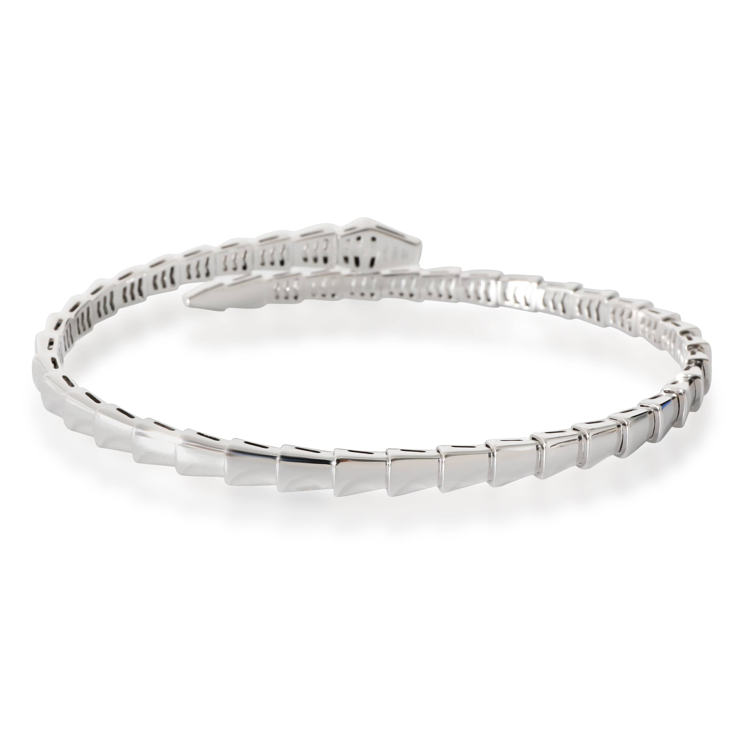 BVLGARI BVLGARI Serpenti Viper Bracelet in 18k White Gold, Size XL