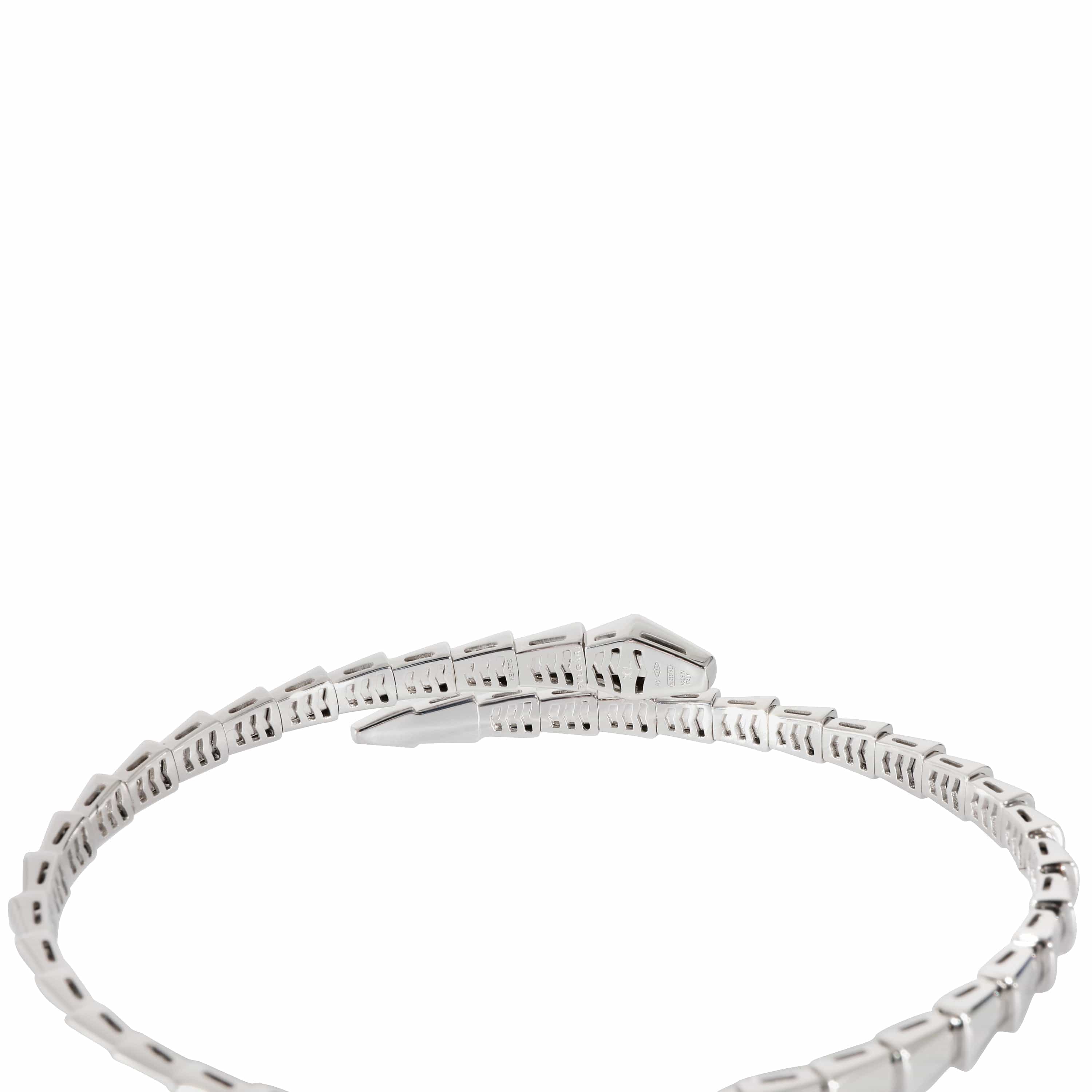 BVLGARI BVLGARI Serpenti Viper Bracelet in 18k White Gold, Size XL