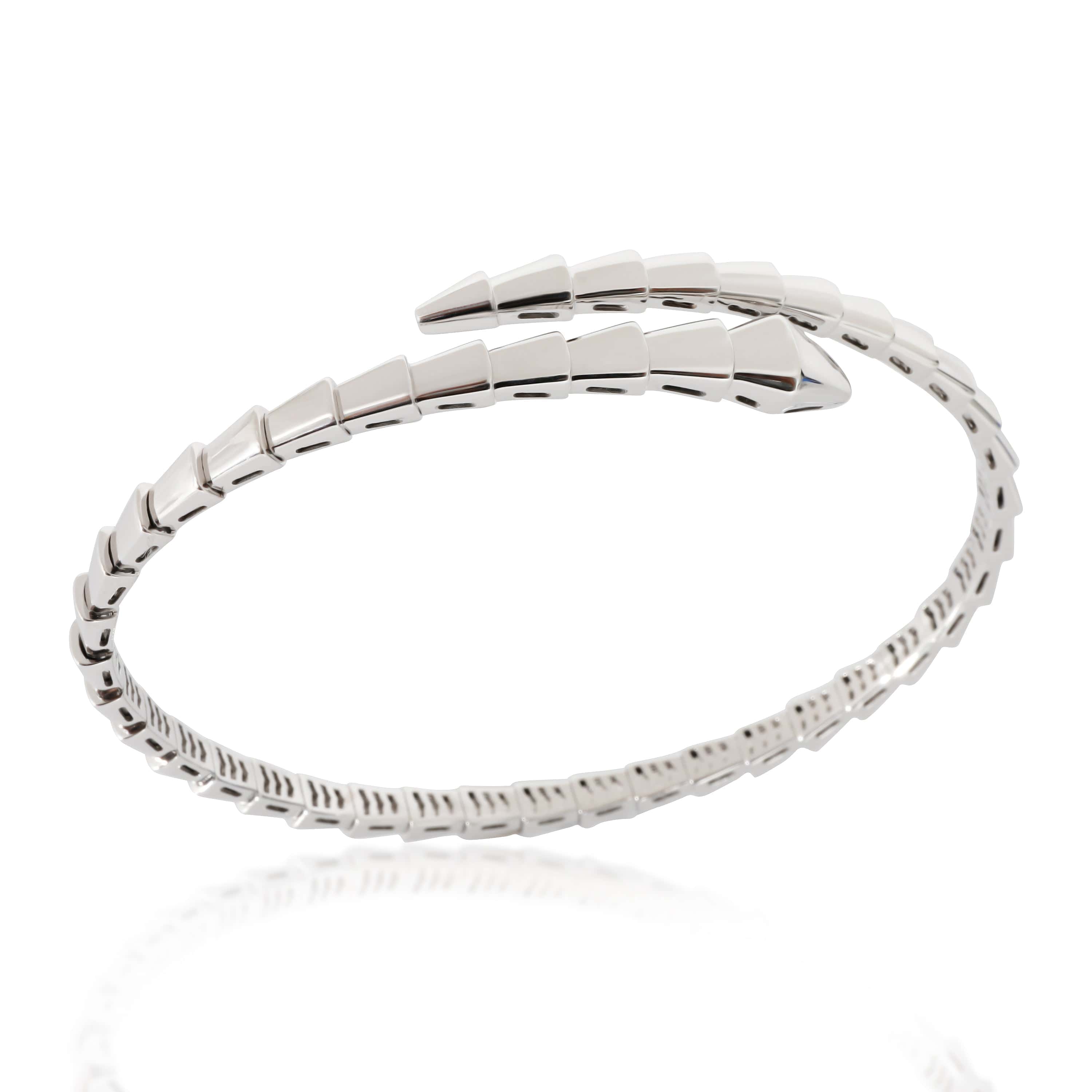 BVLGARI BVLGARI Serpenti Viper Bracelet in 18k White Gold, Size XL