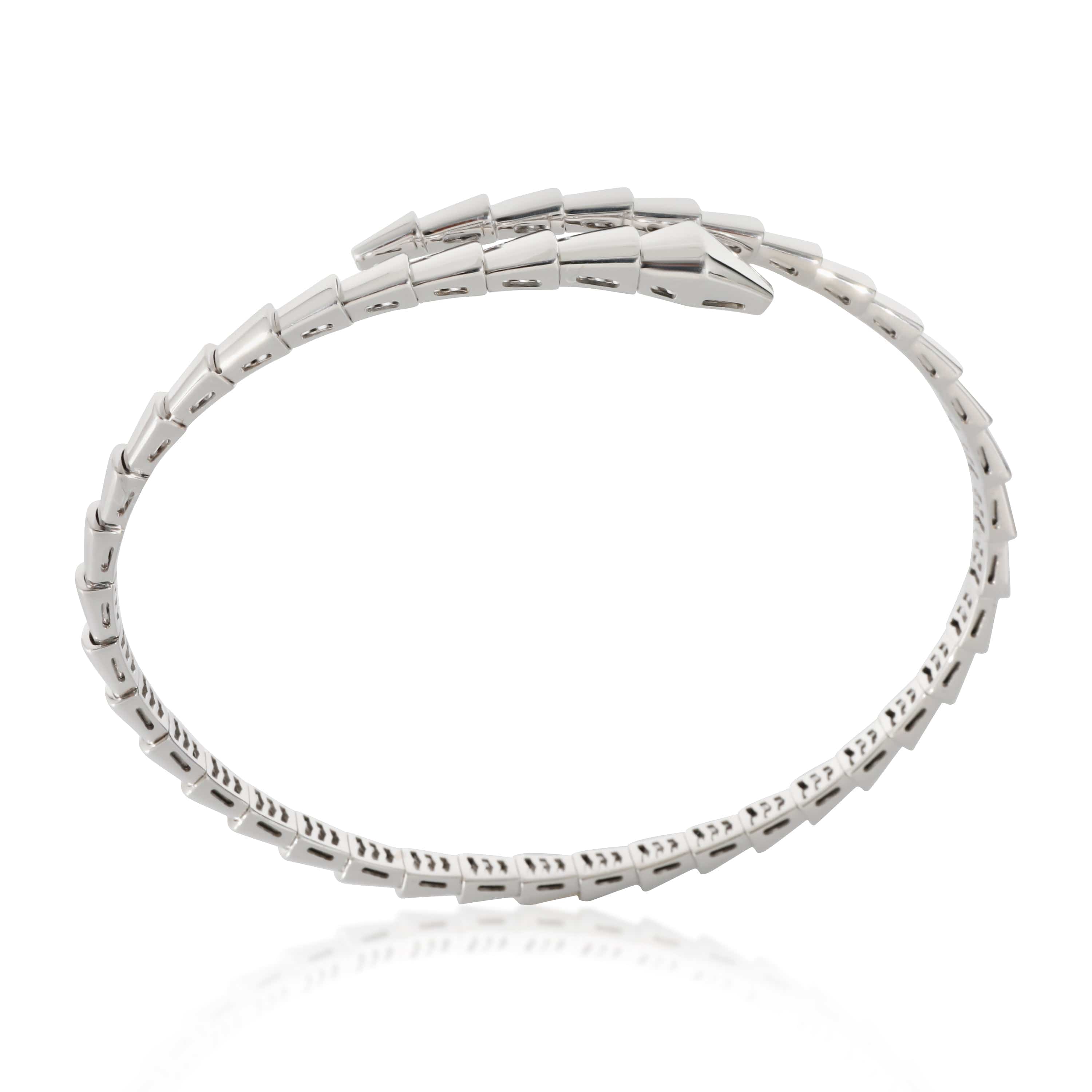 BVLGARI BVLGARI Serpenti Viper Bracelet in 18k White Gold, Size XL