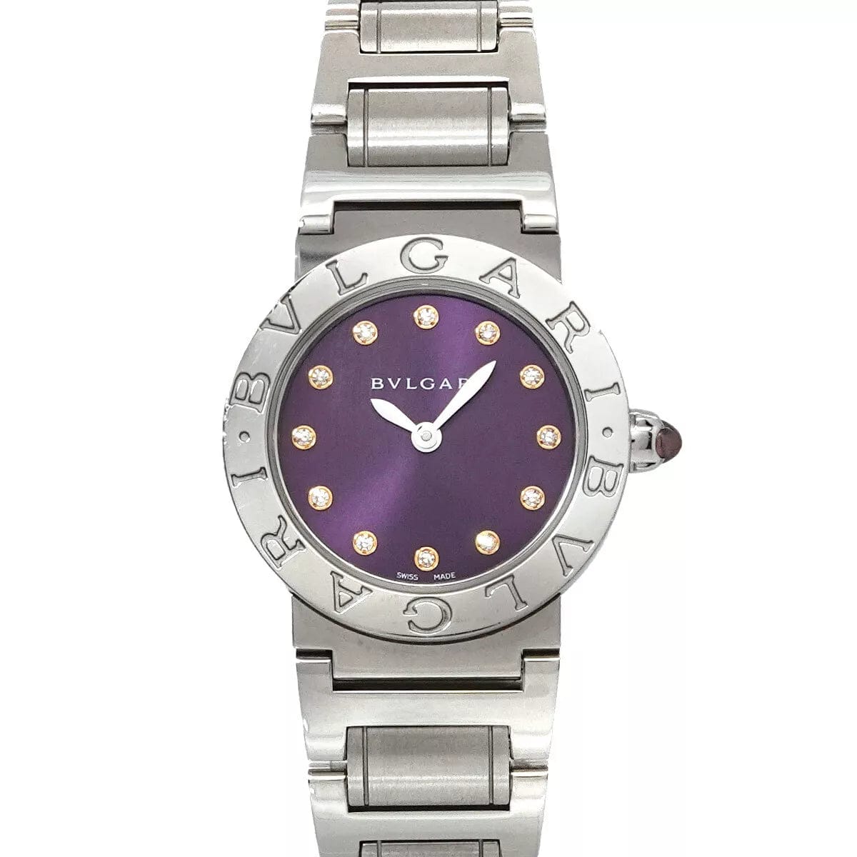 BVLGARI BVLGARI BVLGARIBVLGARI BBL26S 12P Diamond Date Quartz Purple Dial 90244089