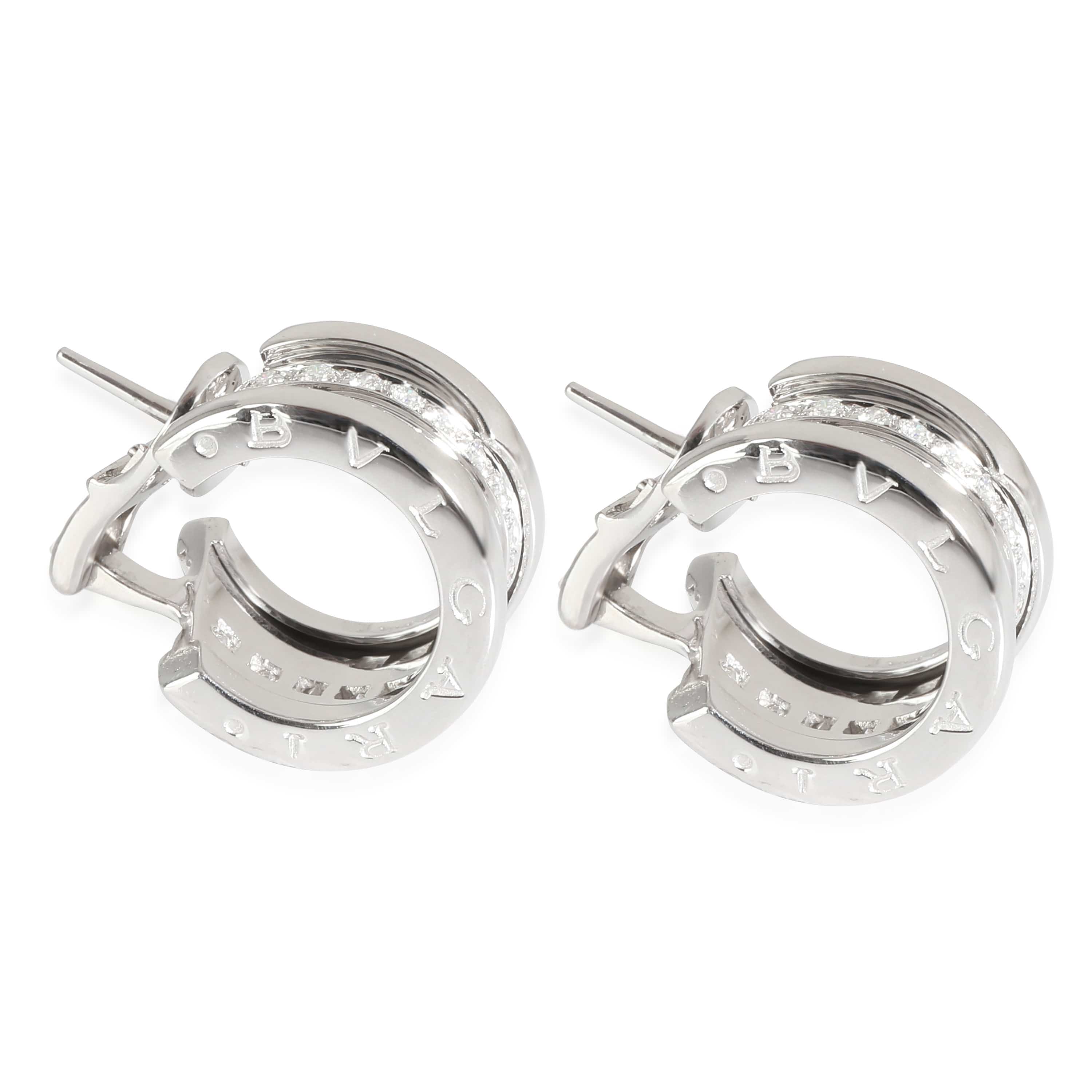 BVLGARI B.zero1 Hoop Earring in 18K White Gold 1.08 CTW