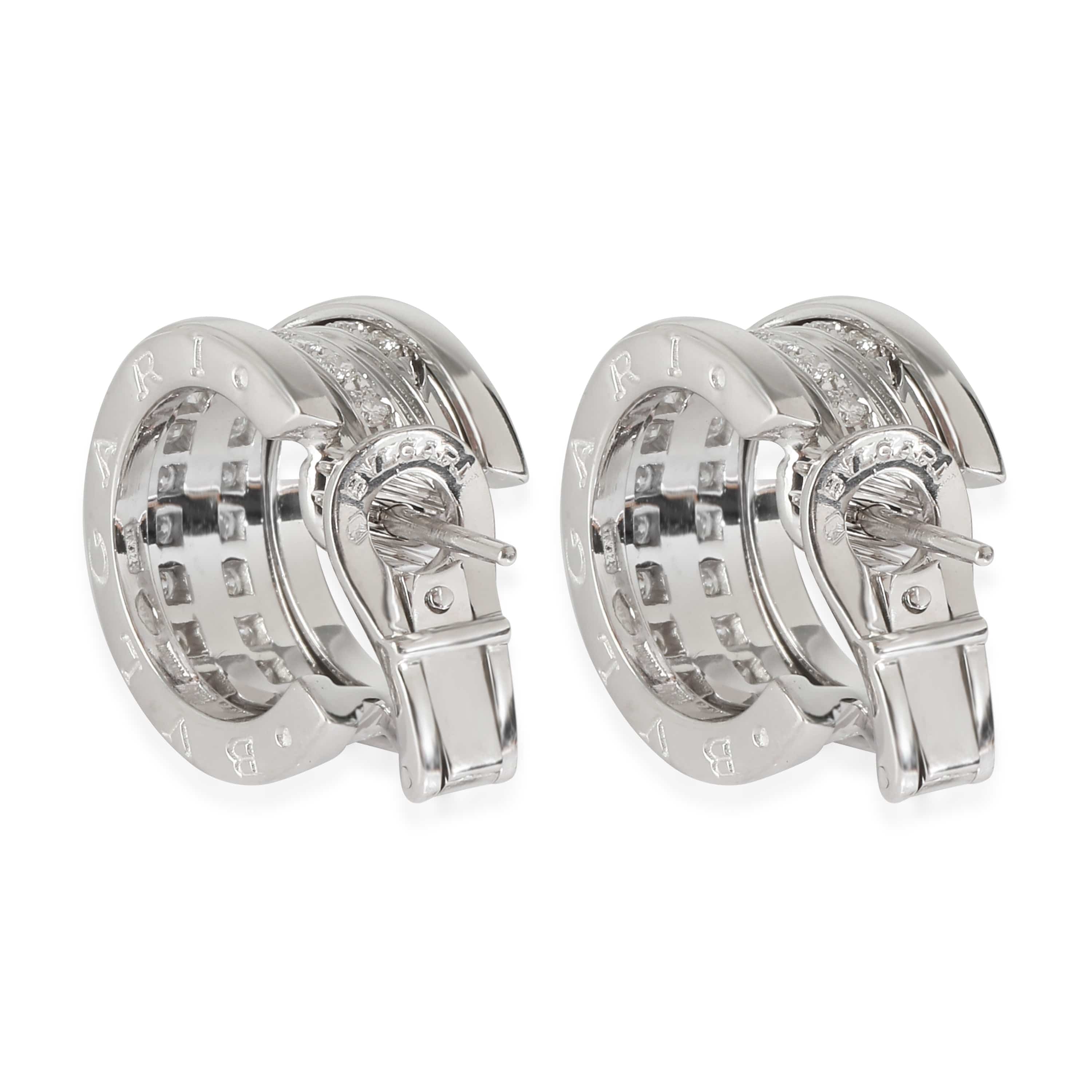 BVLGARI B.zero1 Hoop Earring in 18K White Gold 1.08 CTW