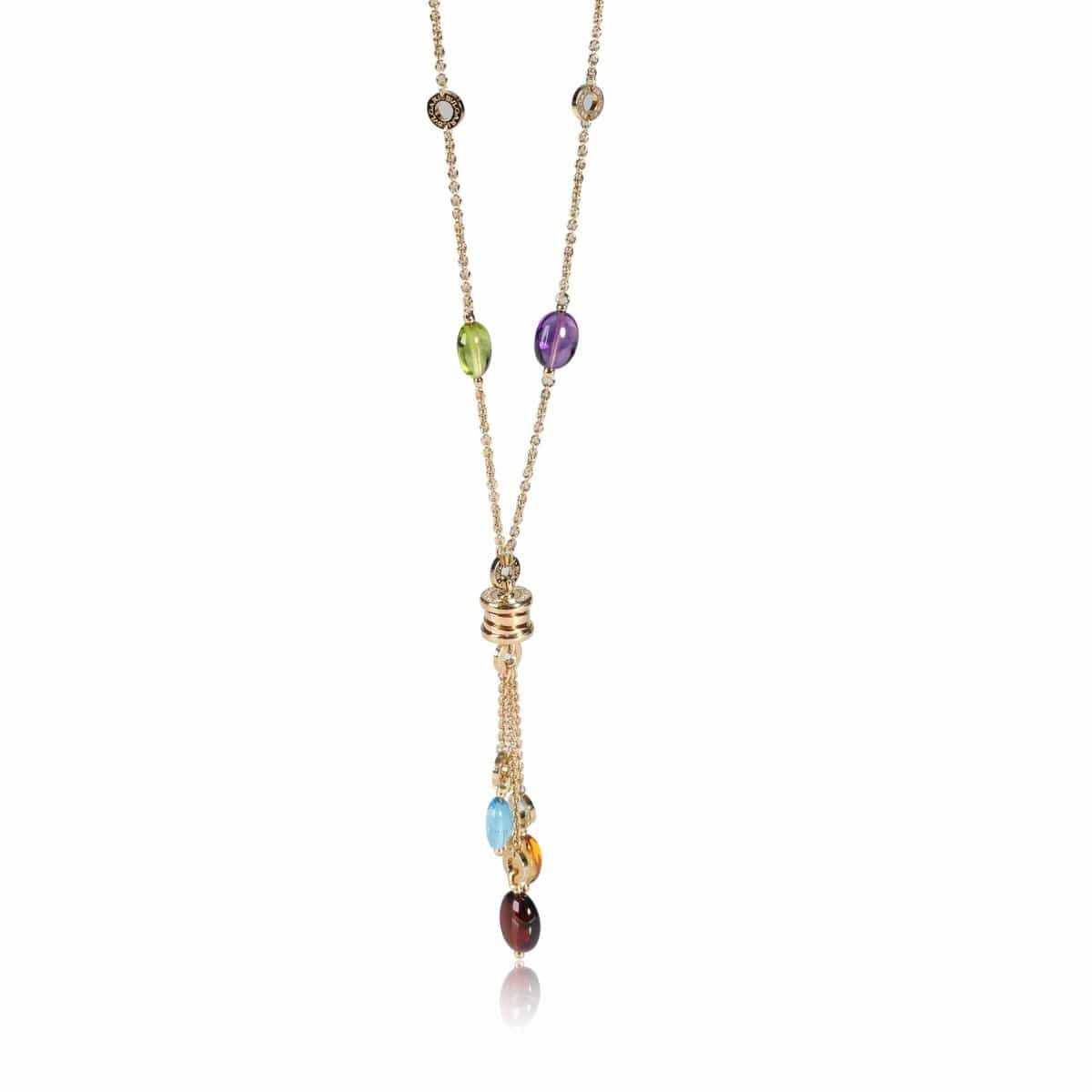 112998, Bvlgari Allegra Mixed Gemstone Lavalier Necklace in 18k Yellow Gold