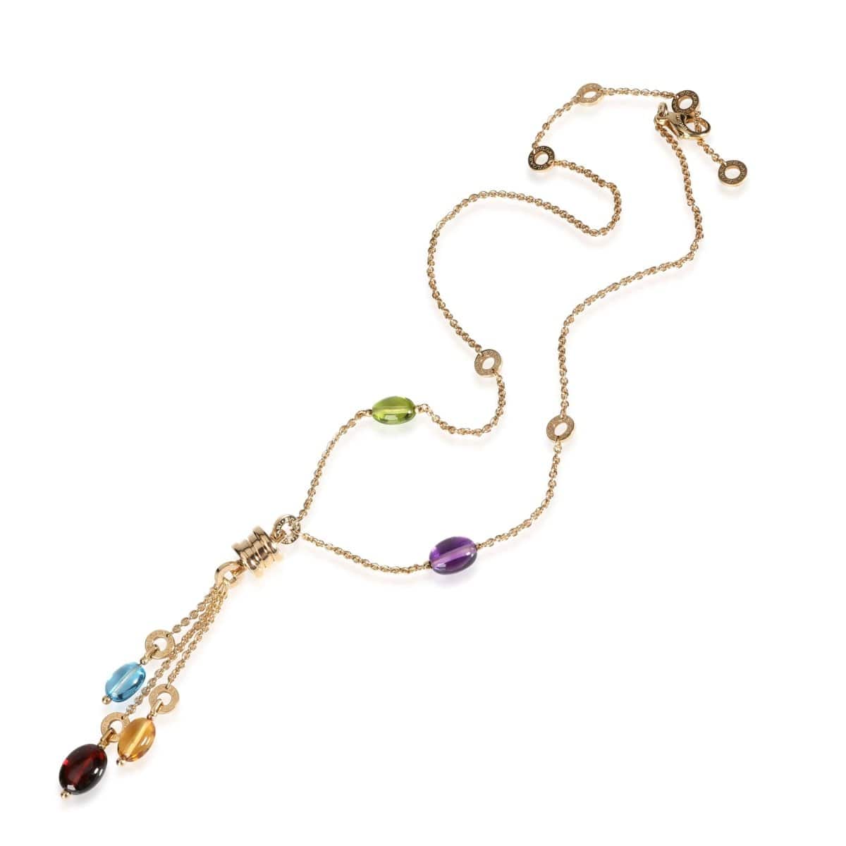 112998, Bvlgari Allegra Mixed Gemstone Lavalier Necklace in 18k Yellow Gold