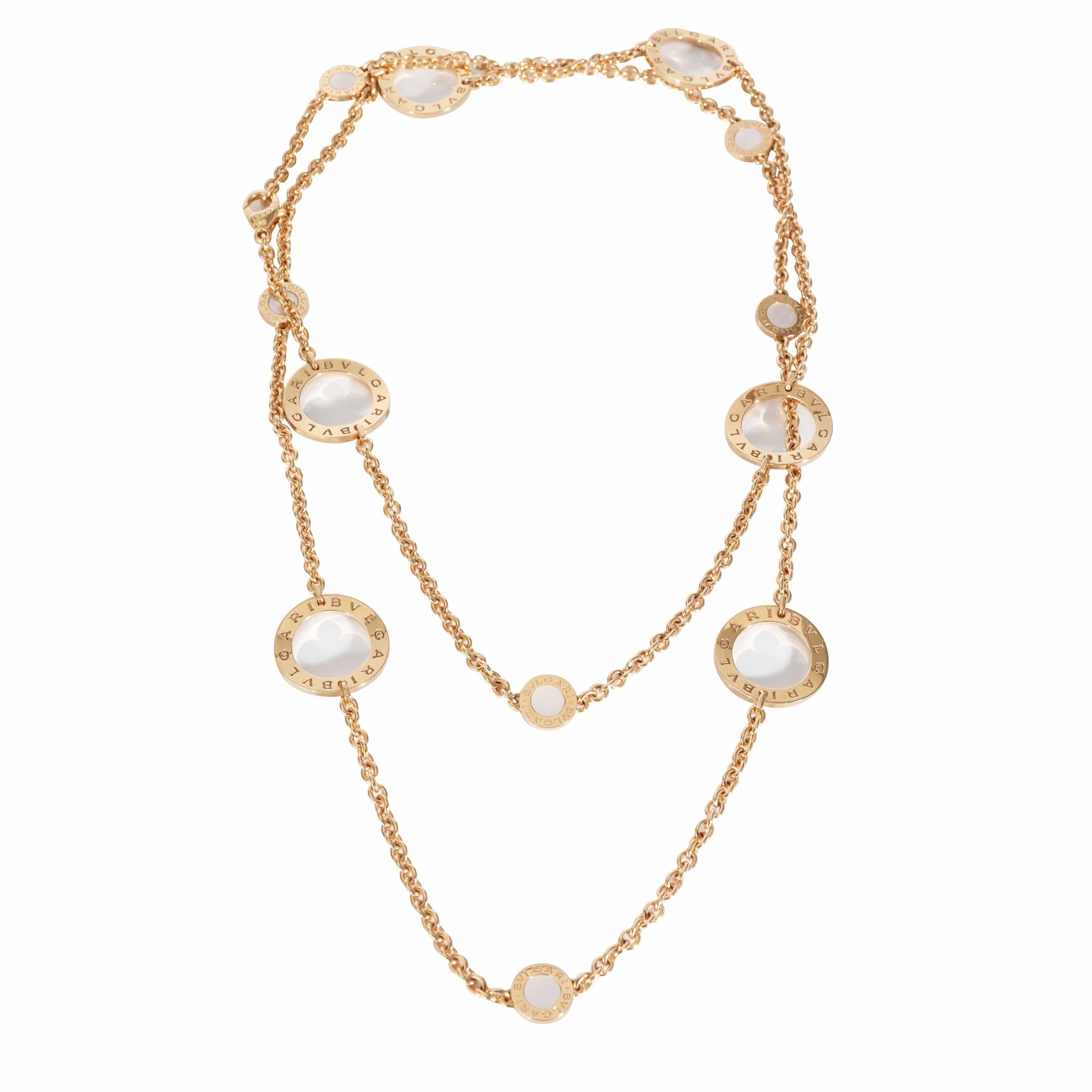 BVLGARI BVLGARI Bvlgari Bvlgari Mother Of Pearl Sautoir Necklace in 18k Rose Gold