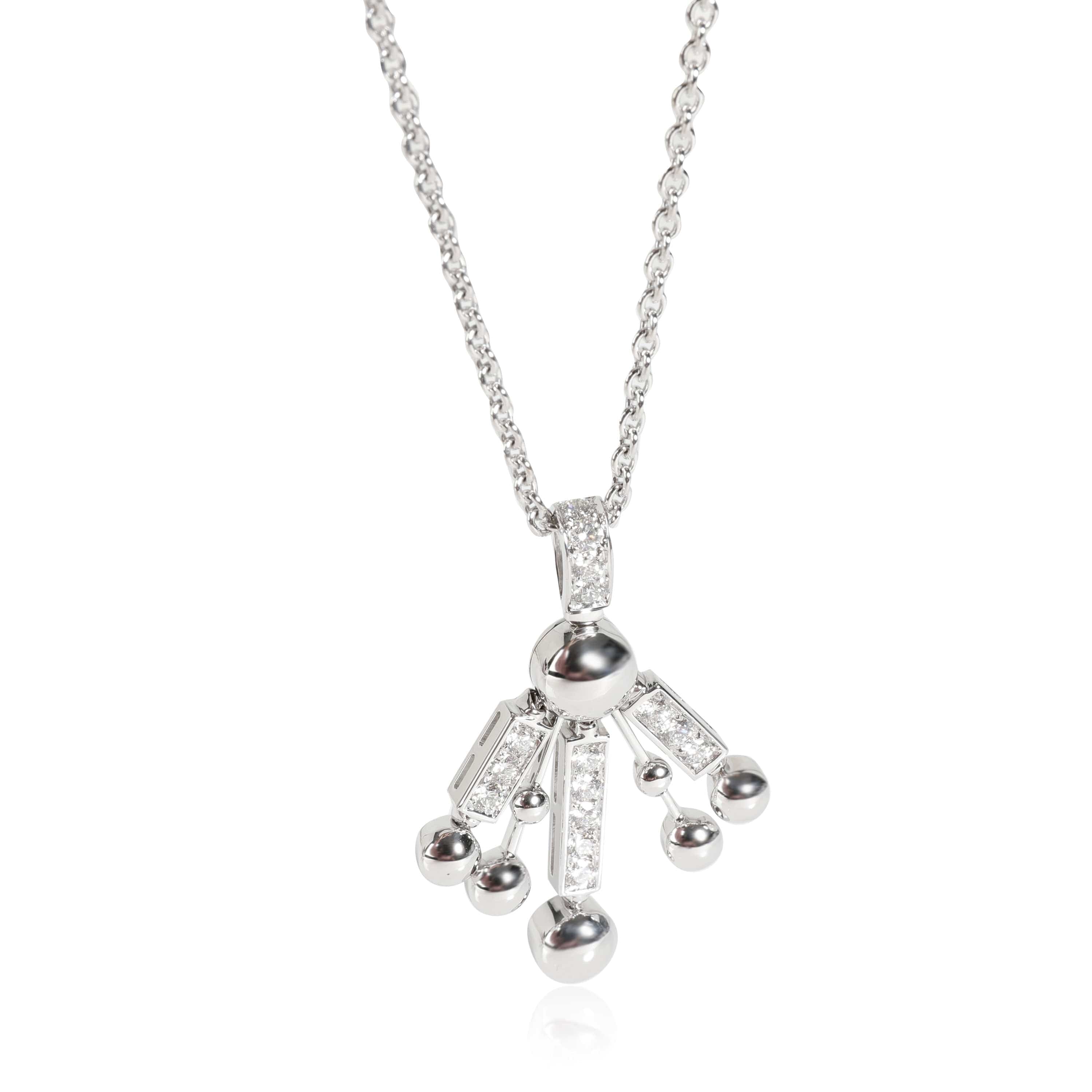 BVLGARI BVLGARI Lucea Diamond Pendant in 18K White Gold 0.75 Ctw on a Chain