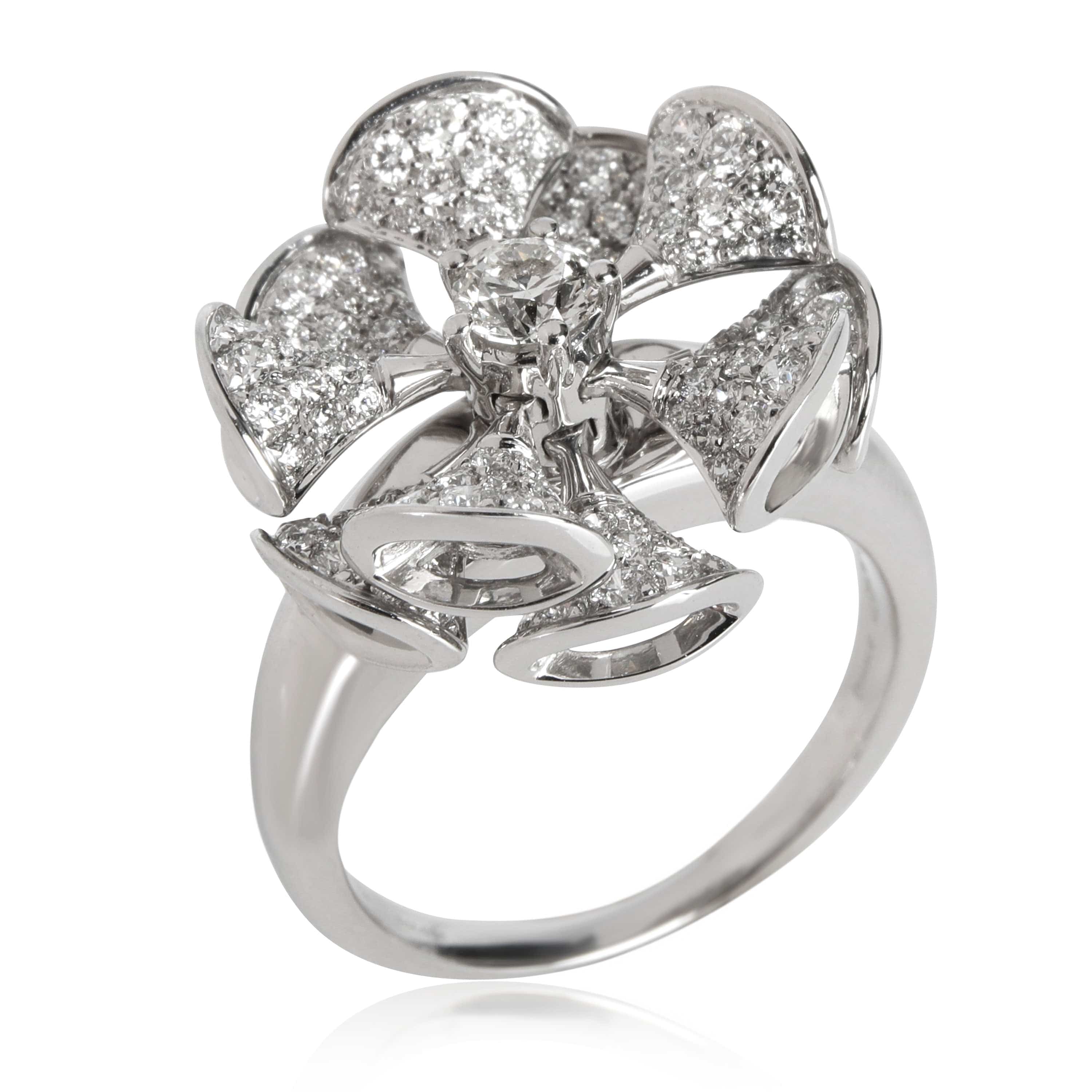 BVLGARI Bvlgari Divas' Dream En Tremblant Pave Diamond Ring in 18K White Gold 1.85 CTW