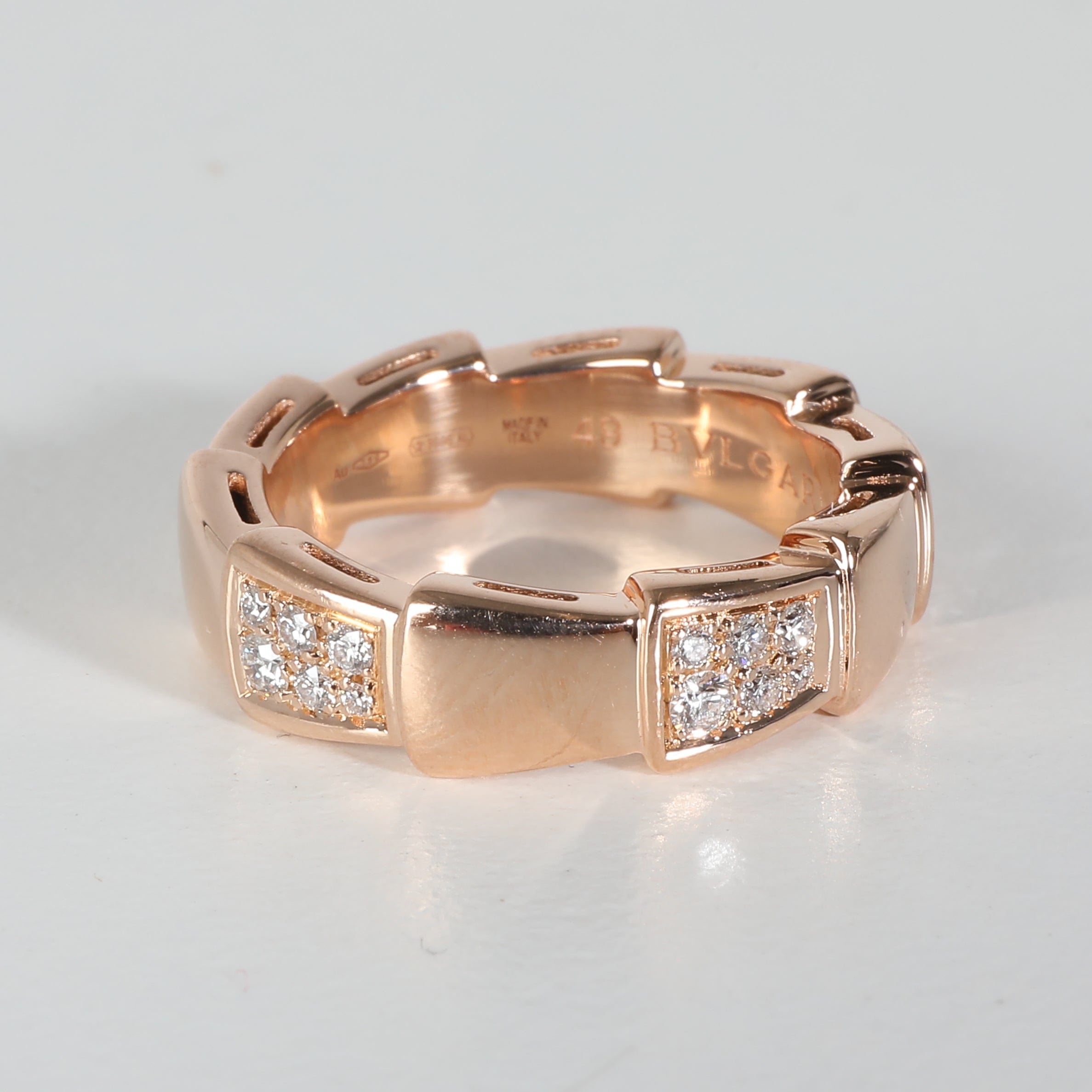 BVLGARI Serpenti Fashion Ring in 18k Rose Gold 0.34 CTW